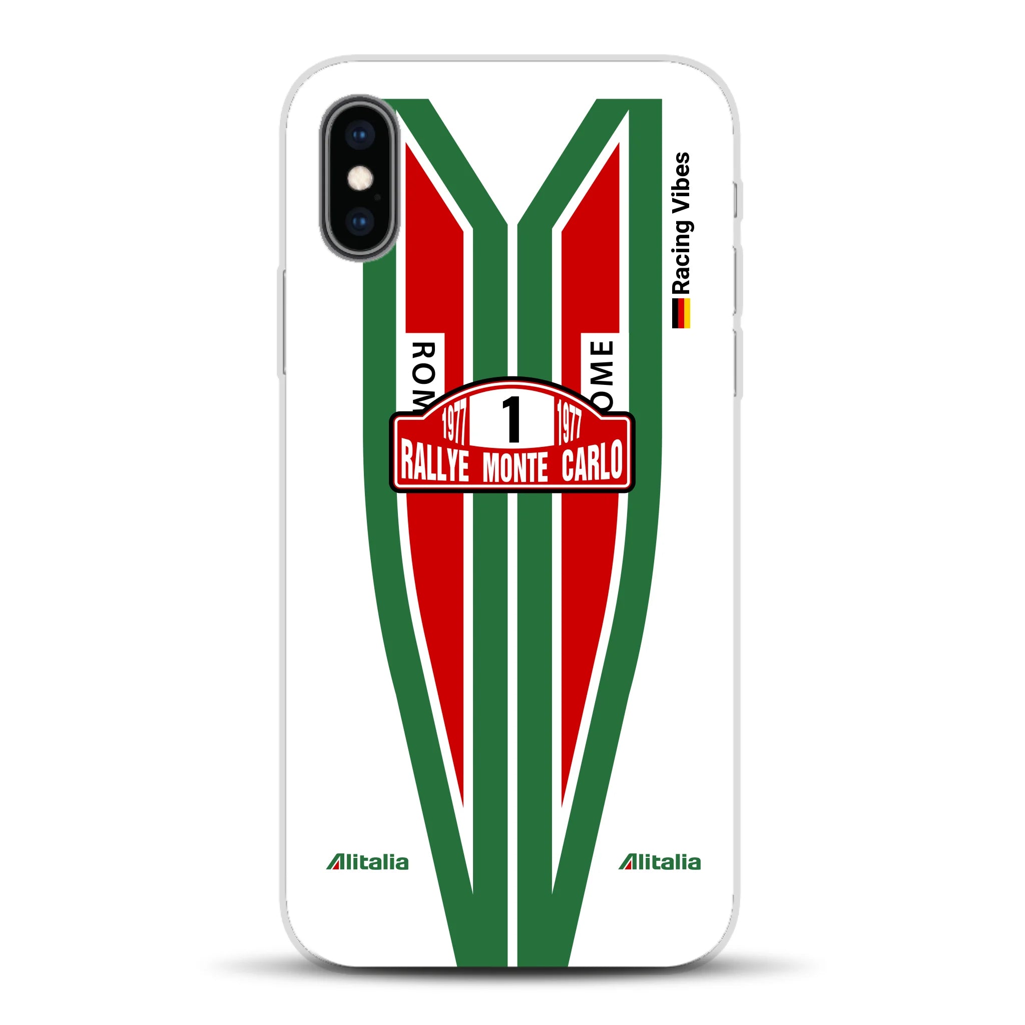 Lancia Stratos Alitalia 1977 Livery - Housse de téléphone portable personnalisée pour iPhone