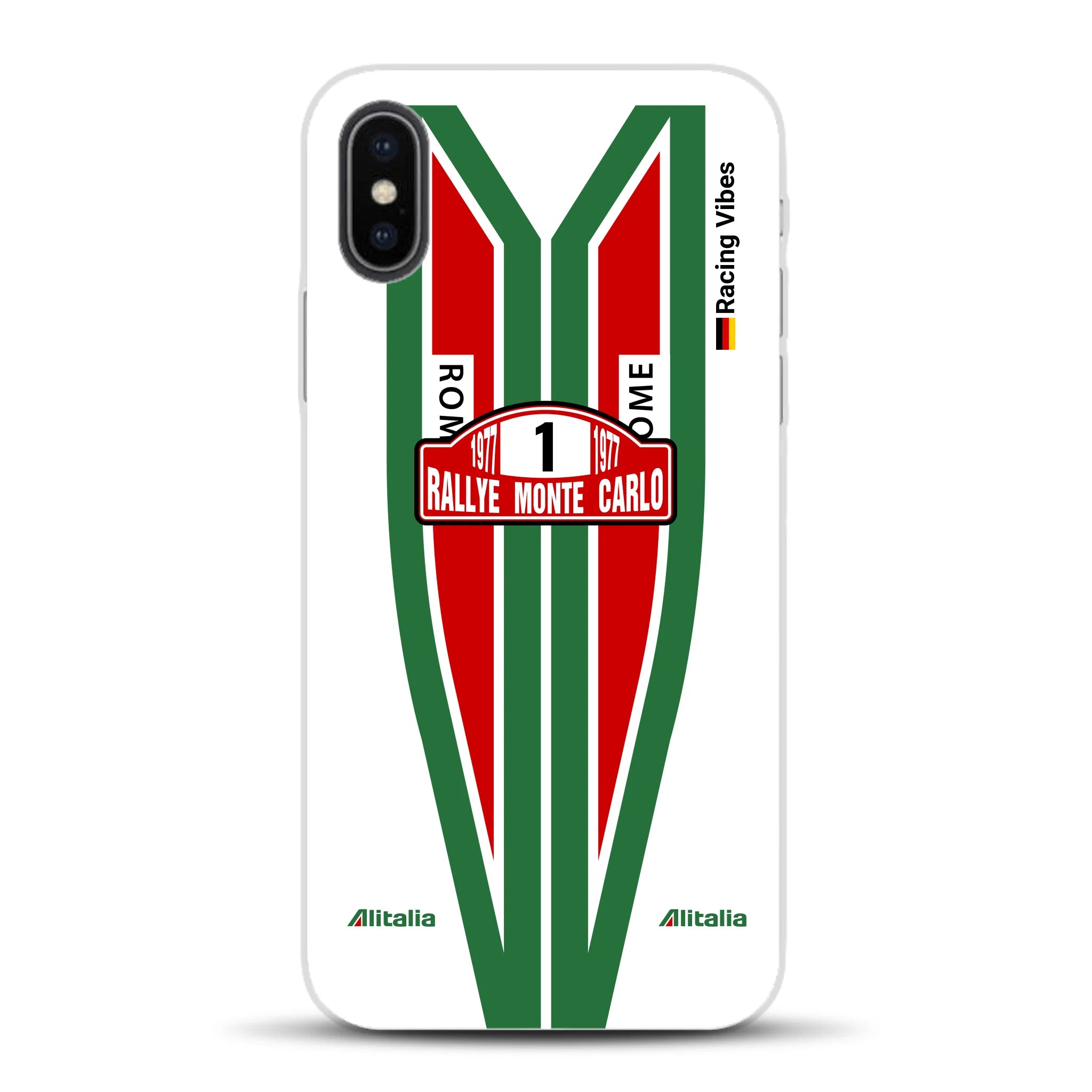 Lancia Stratos Alitalia 1977 Livery - Housse de téléphone portable personnalisée pour iPhone