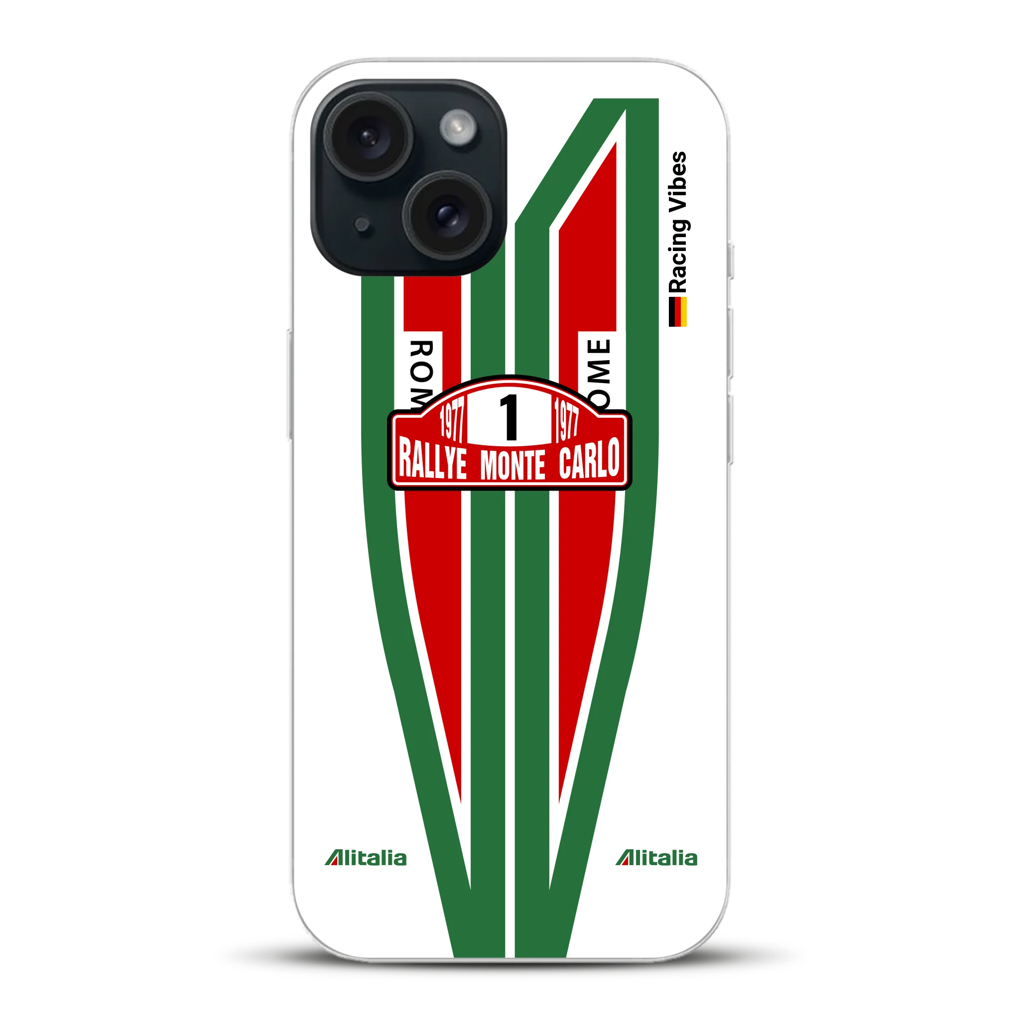 Lancia Stratos Alitalia 1977 Livery - Housse de téléphone portable personnalisée pour iPhone
