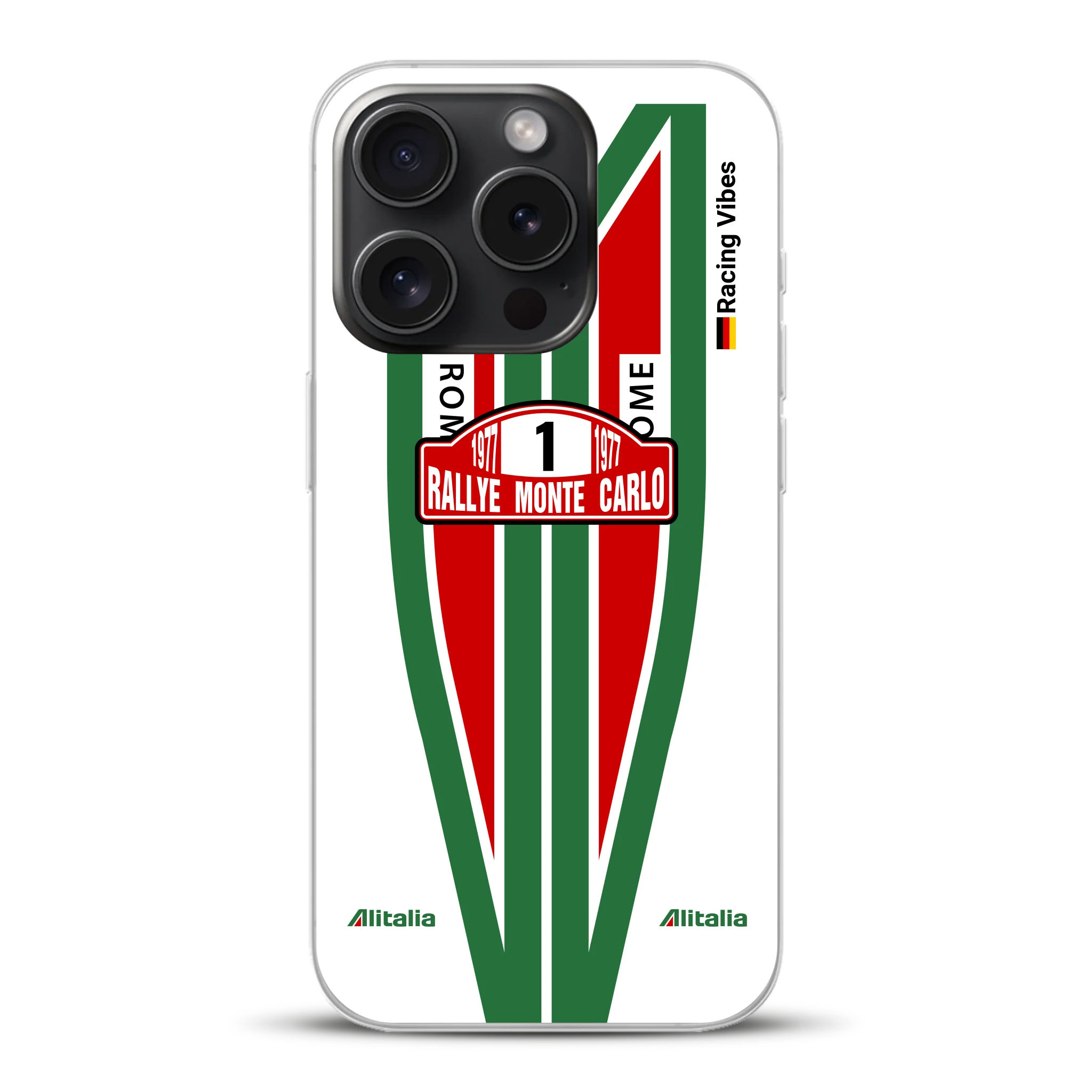 Lancia Stratos Alitalia 1977 Livery - Housse de téléphone portable personnalisée pour iPhone