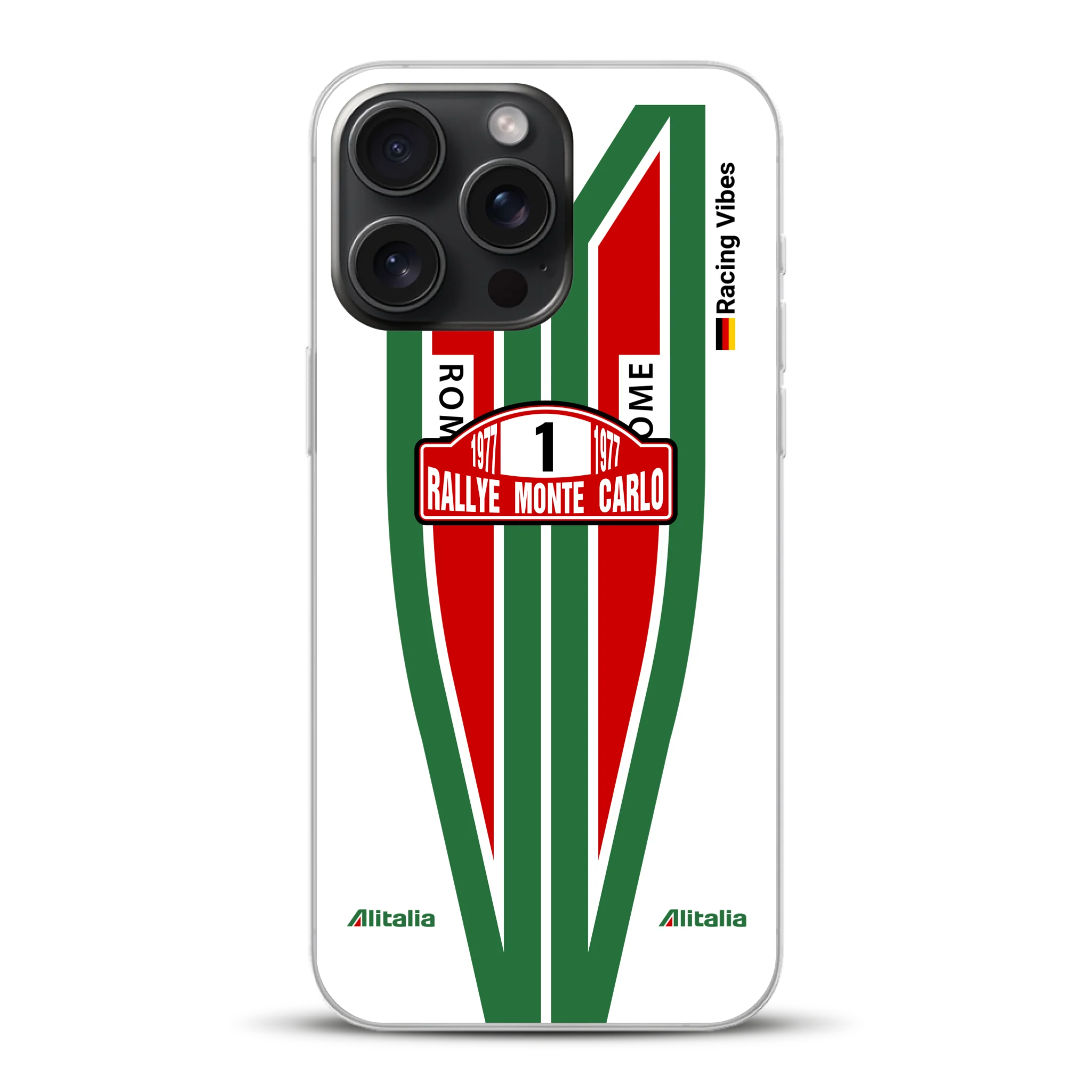 Lancia Stratos Alitalia 1977 Livery - Housse de téléphone portable personnalisée pour iPhone