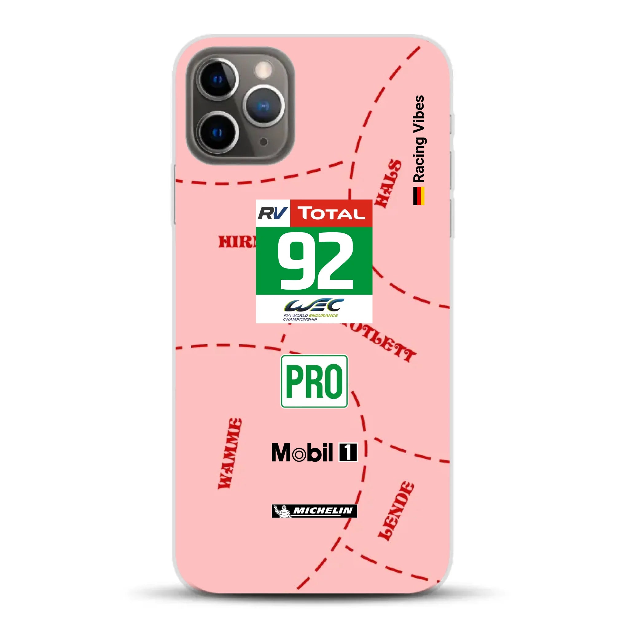Pink Pig Porsche RSR Livery - Custodia per cellulare personalizzata per iPhone
