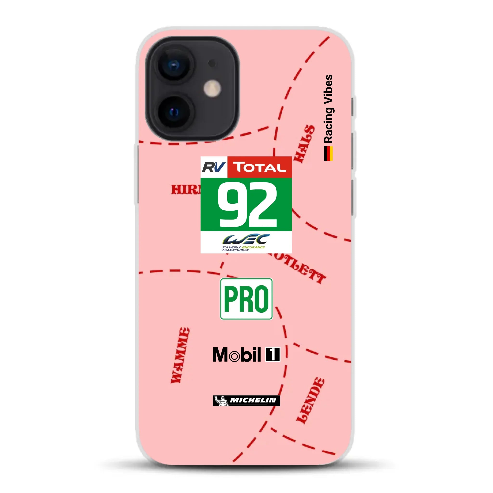 Pink Pig Porsche RSR Livery - Custodia per cellulare personalizzata per iPhone