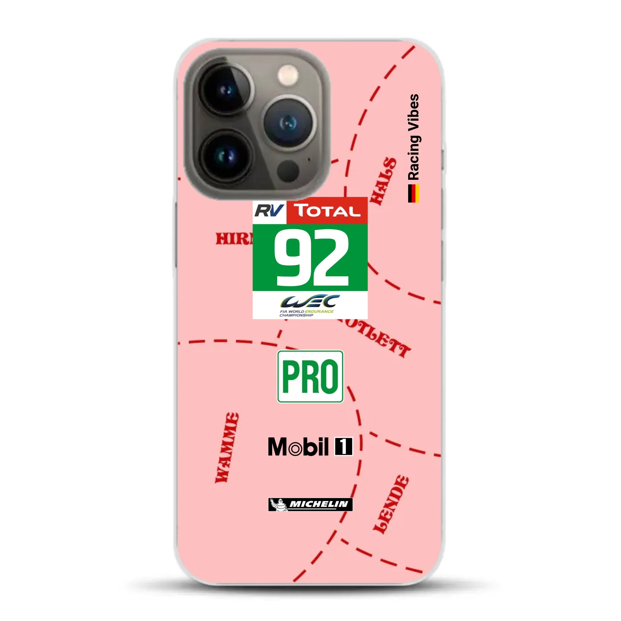 Pink Pig Porsche RSR Livery - Custodia per cellulare personalizzata per iPhone