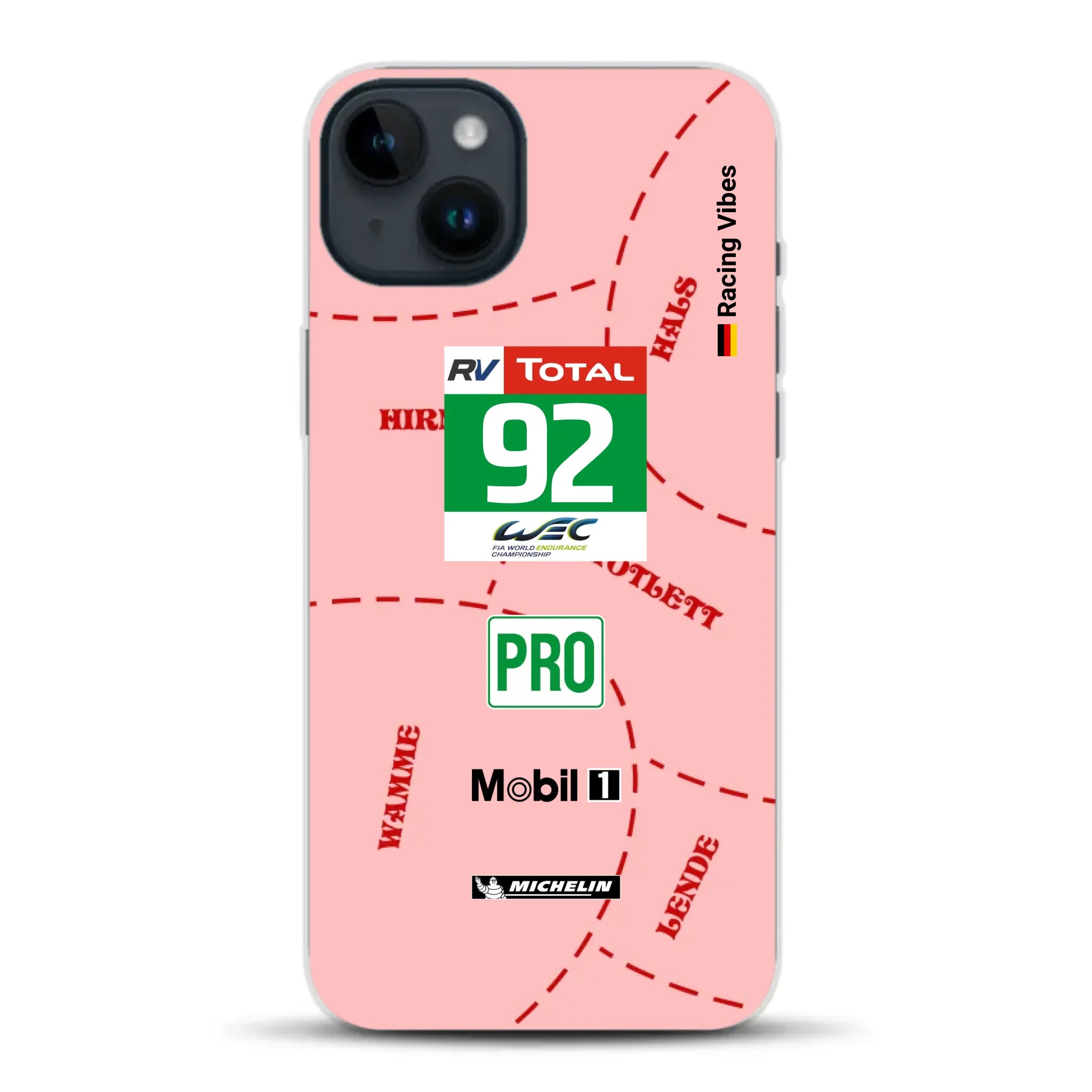 Pink Pig Porsche RSR Livery - Custodia per cellulare personalizzata per iPhone