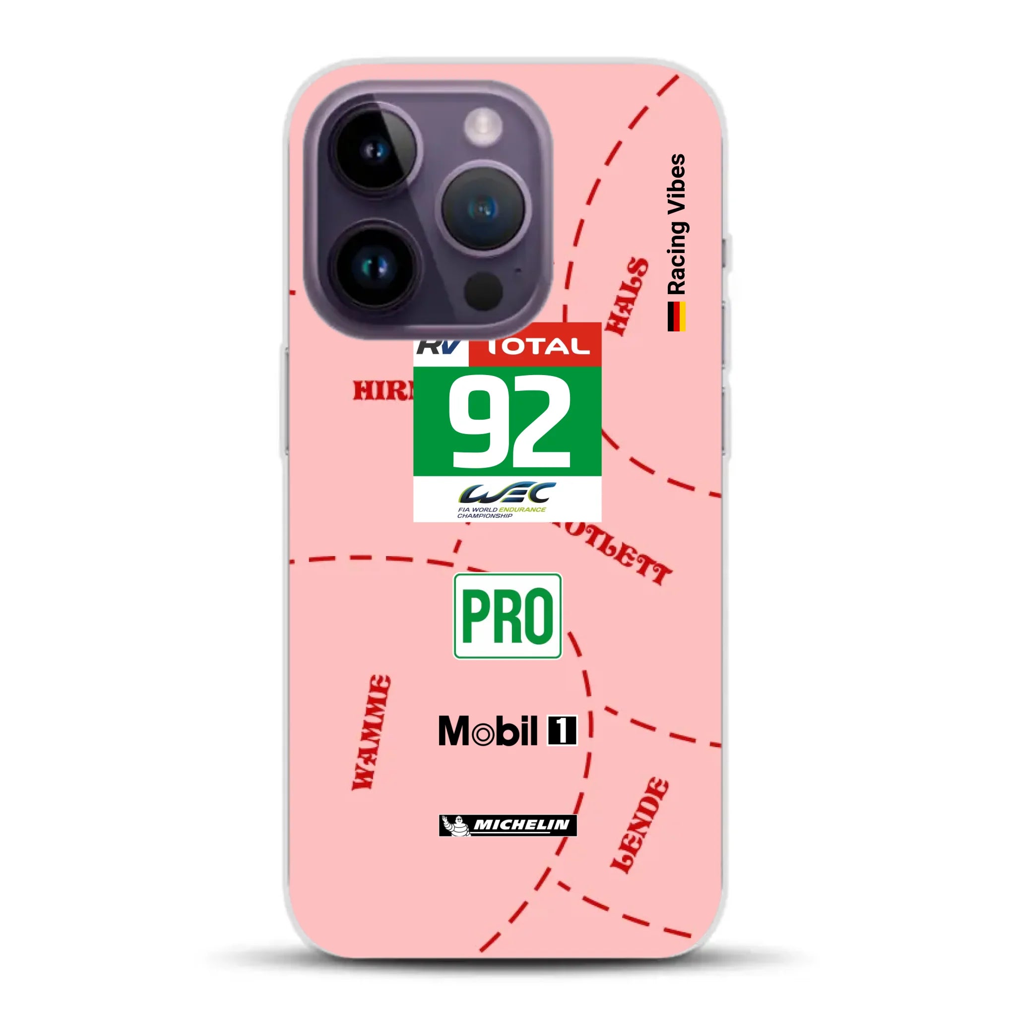 Pink Pig Porsche RSR Livery - Custodia per cellulare personalizzata per iPhone
