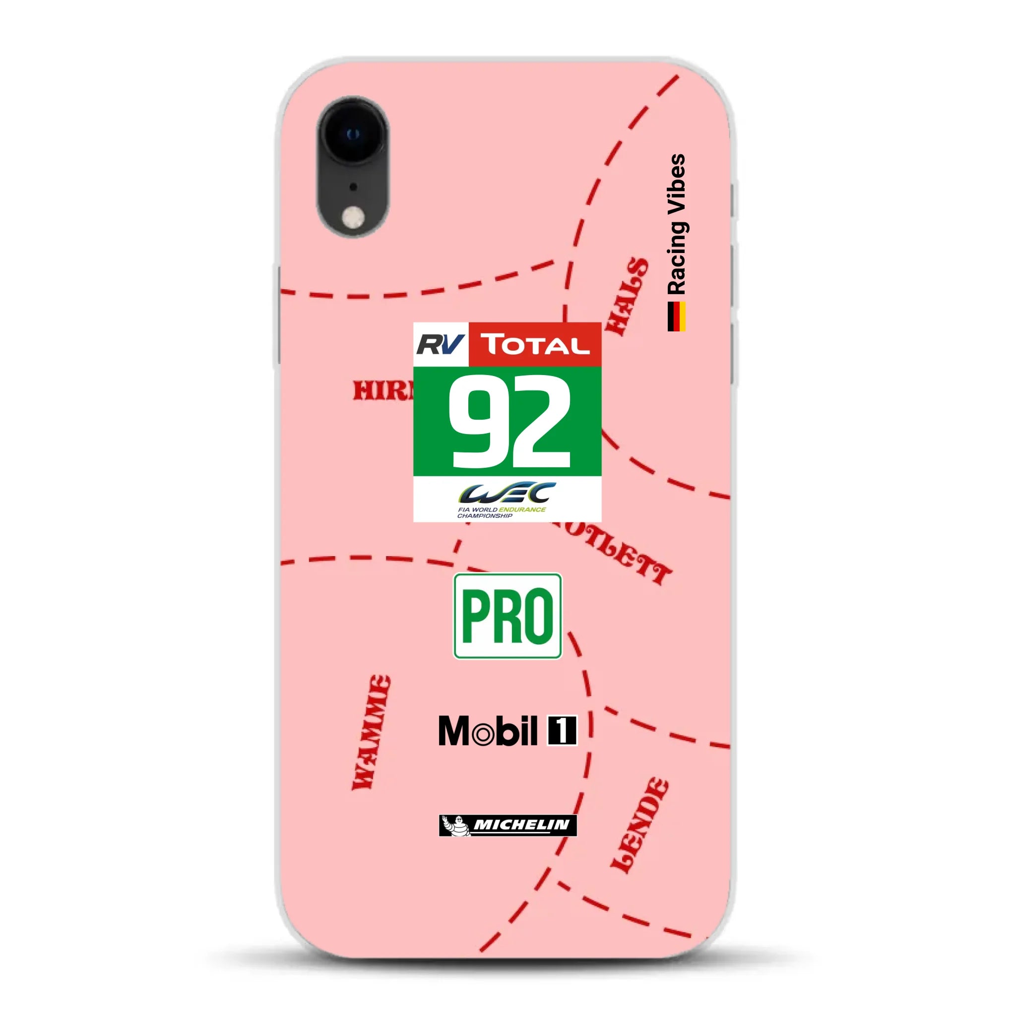 Pink Pig Porsche RSR Livery - Custodia per cellulare personalizzata per iPhone