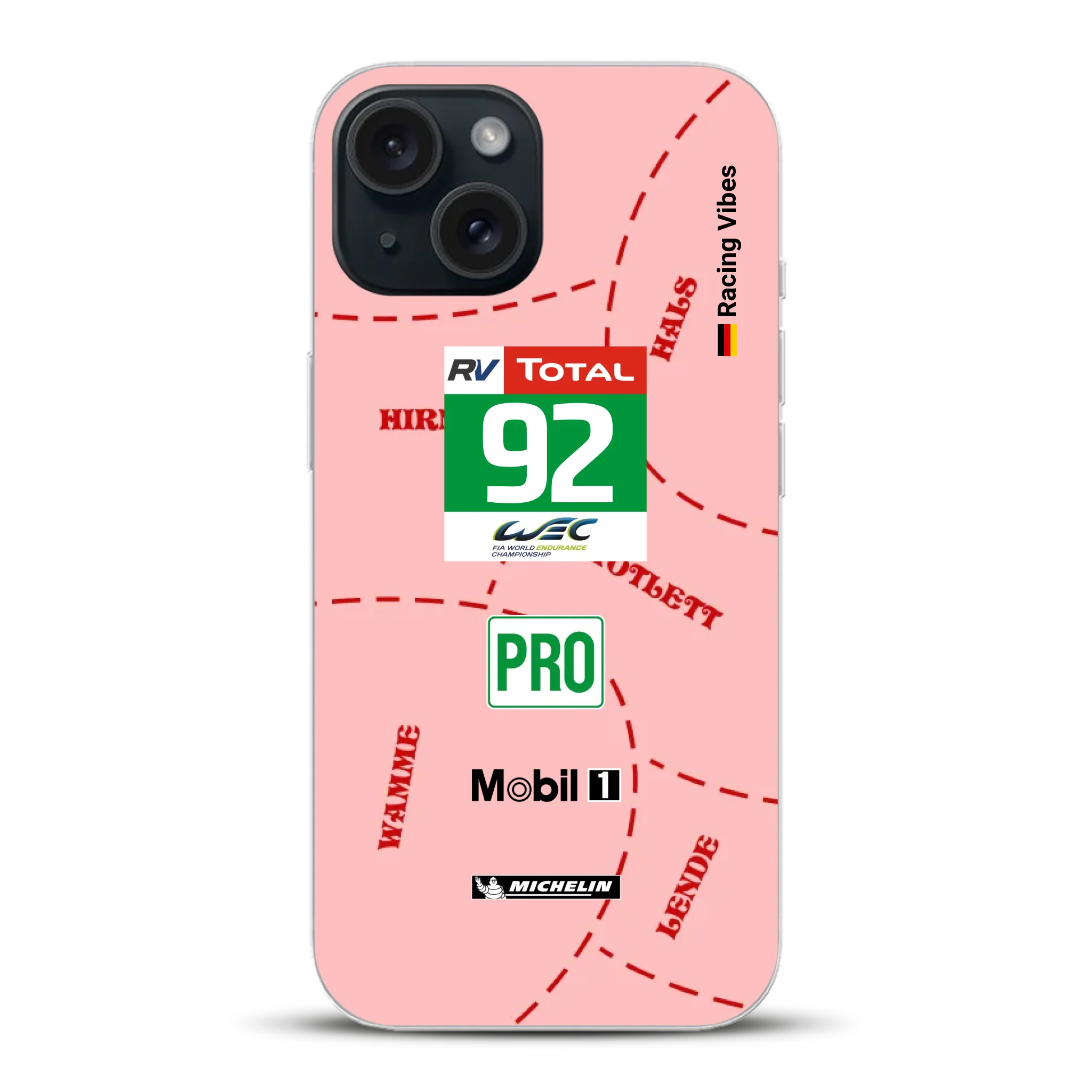 Pink Pig Porsche RSR Livery - Custodia per cellulare personalizzata per iPhone