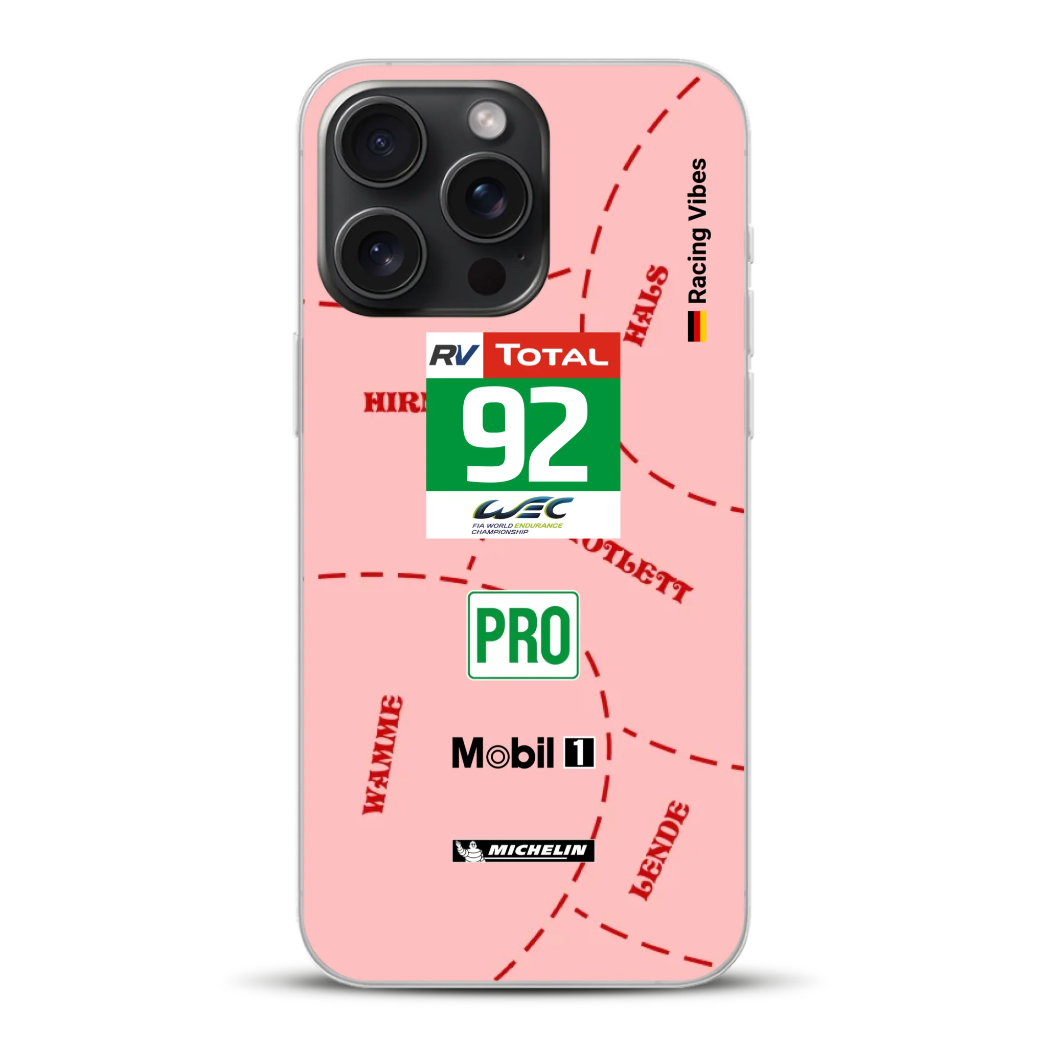 Pink Pig Porsche RSR Livery - Custodia per cellulare personalizzata per iPhone