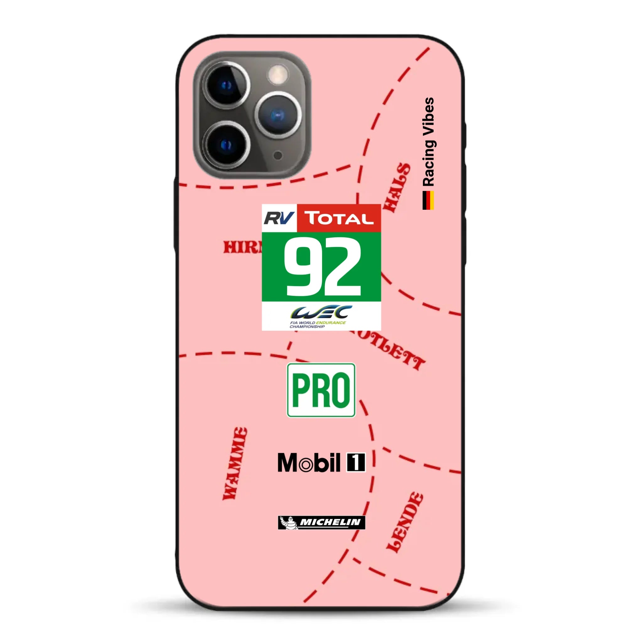 Pink Pig Porsche RSR Livery - Custodia per cellulare personalizzata per iPhone
