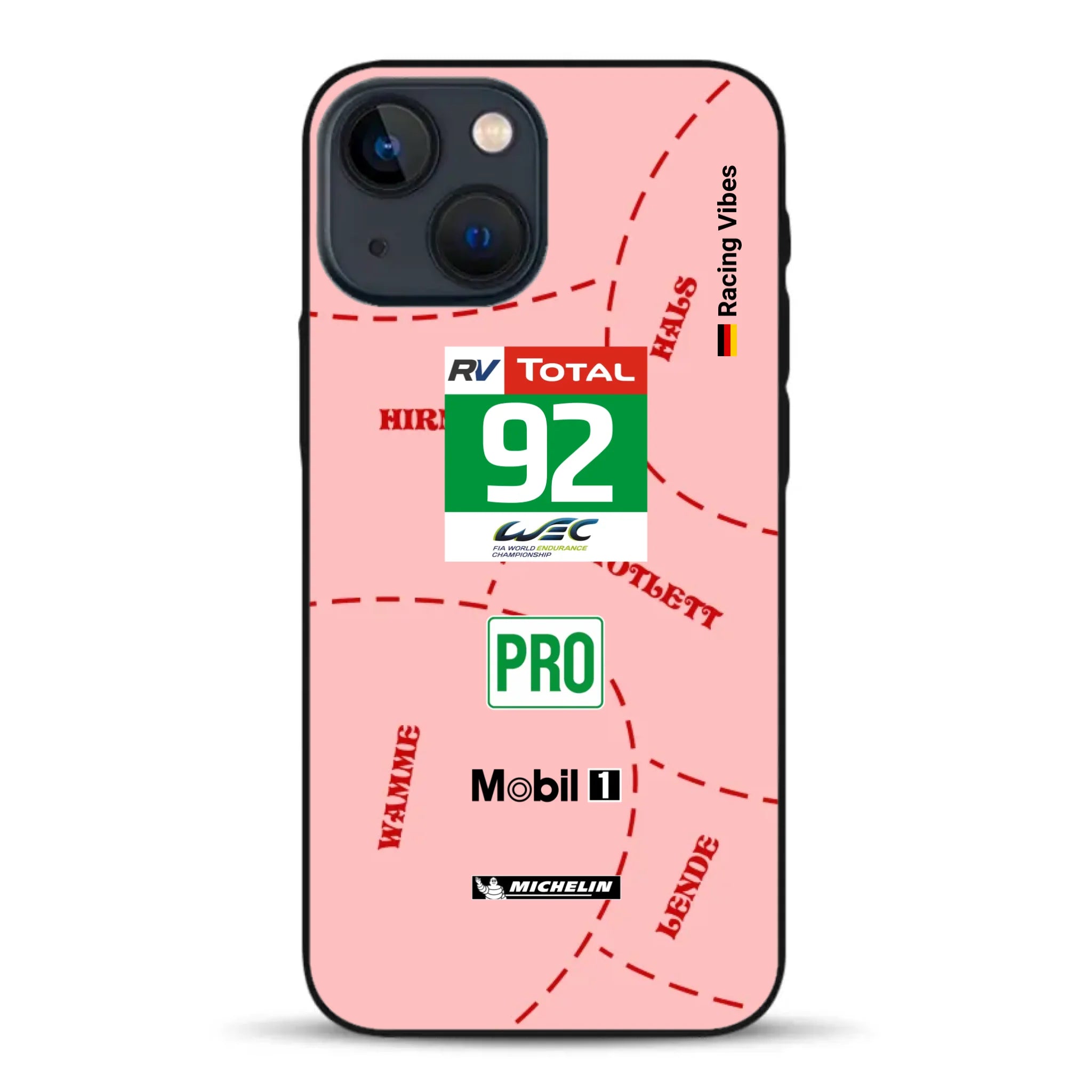 Pink Pig Porsche RSR Livery - Custodia per cellulare personalizzata per iPhone