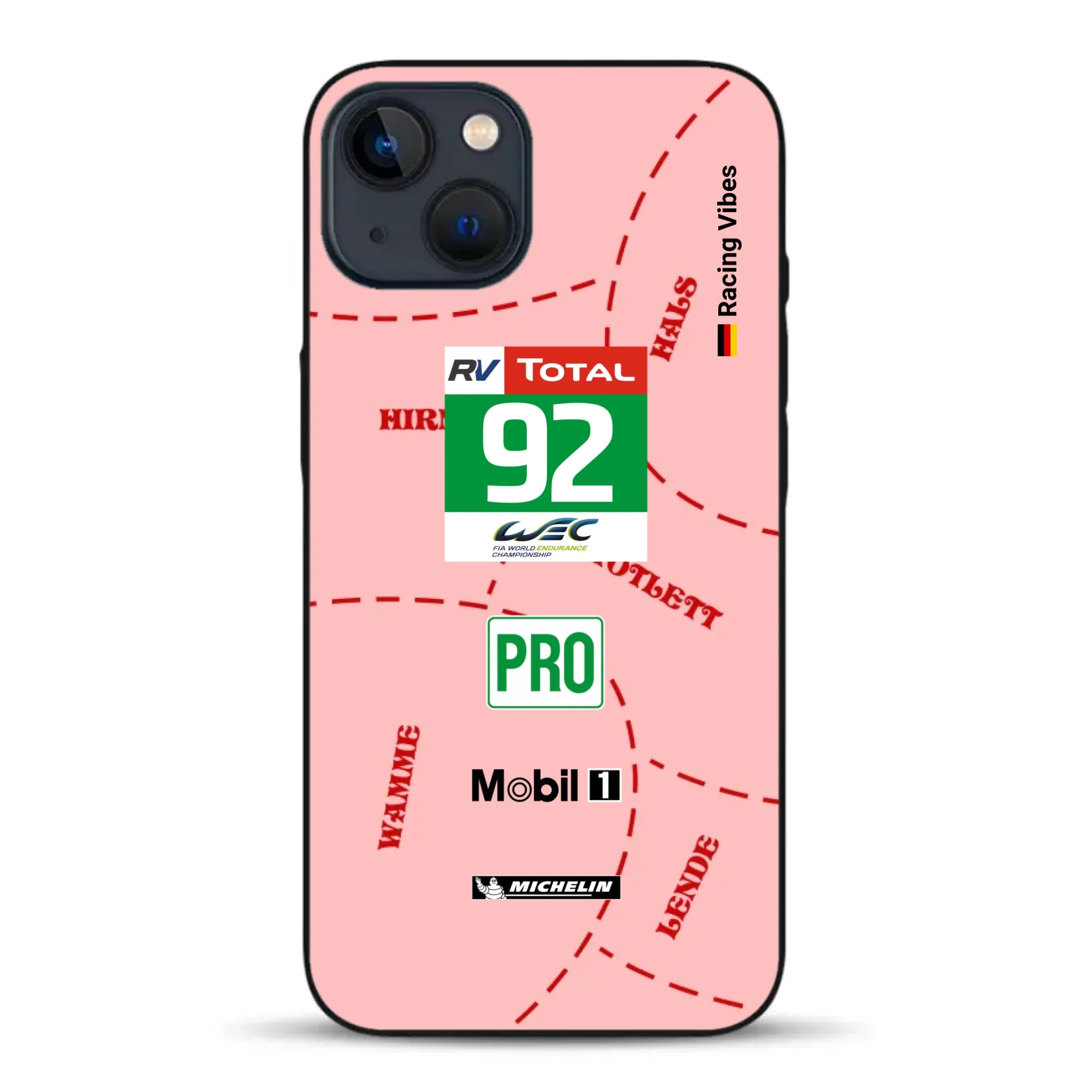 Pink Pig Porsche RSR Livery - Custodia per cellulare personalizzata per iPhone