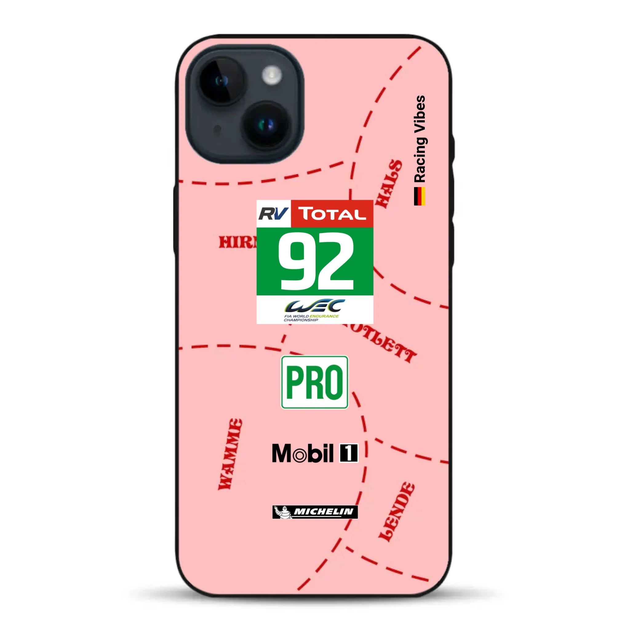 Pink Pig Porsche RSR Livery - Custodia per cellulare personalizzata per iPhone