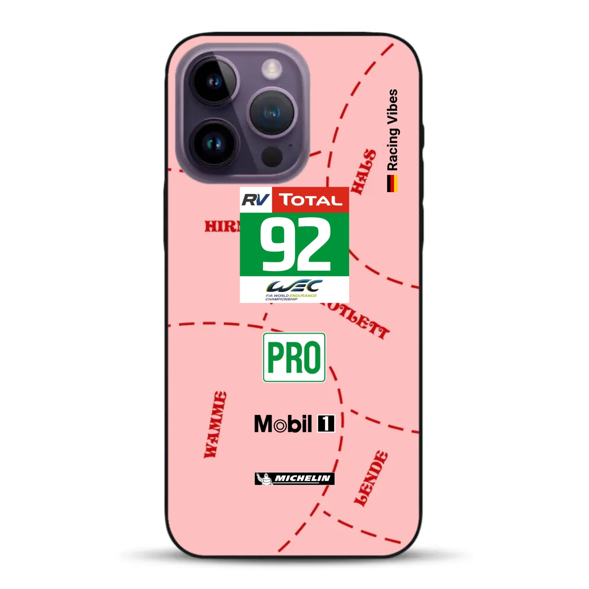 Pink Pig Porsche RSR Livery - Custodia per cellulare personalizzata per iPhone