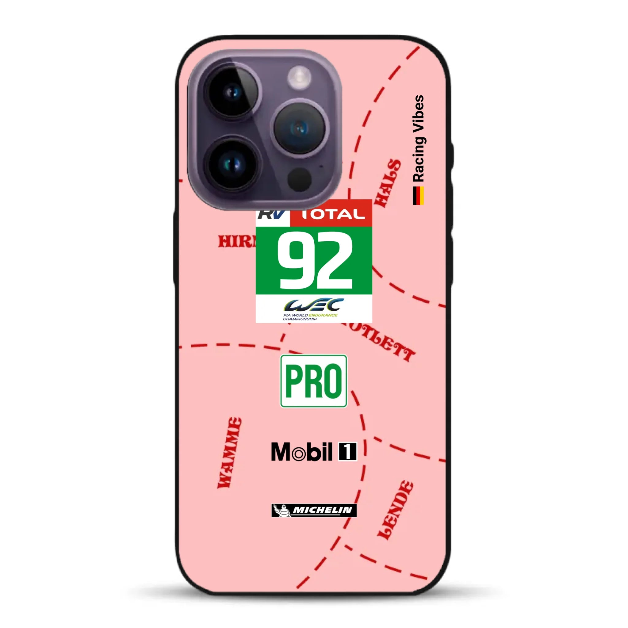 Pink Pig Porsche RSR Livery - Custodia per cellulare personalizzata per iPhone