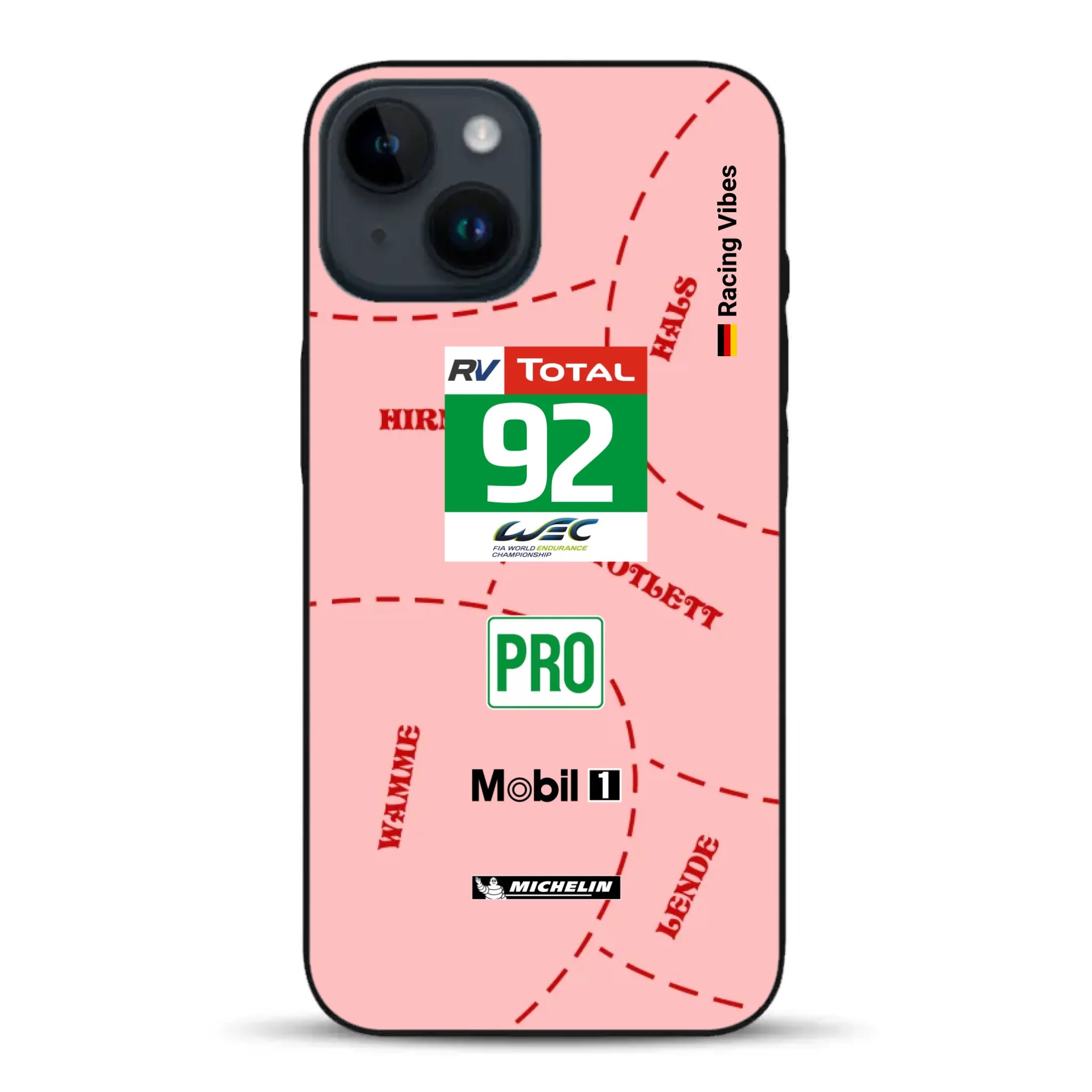 Pink Pig Porsche RSR Livery - Custodia per cellulare personalizzata per iPhone