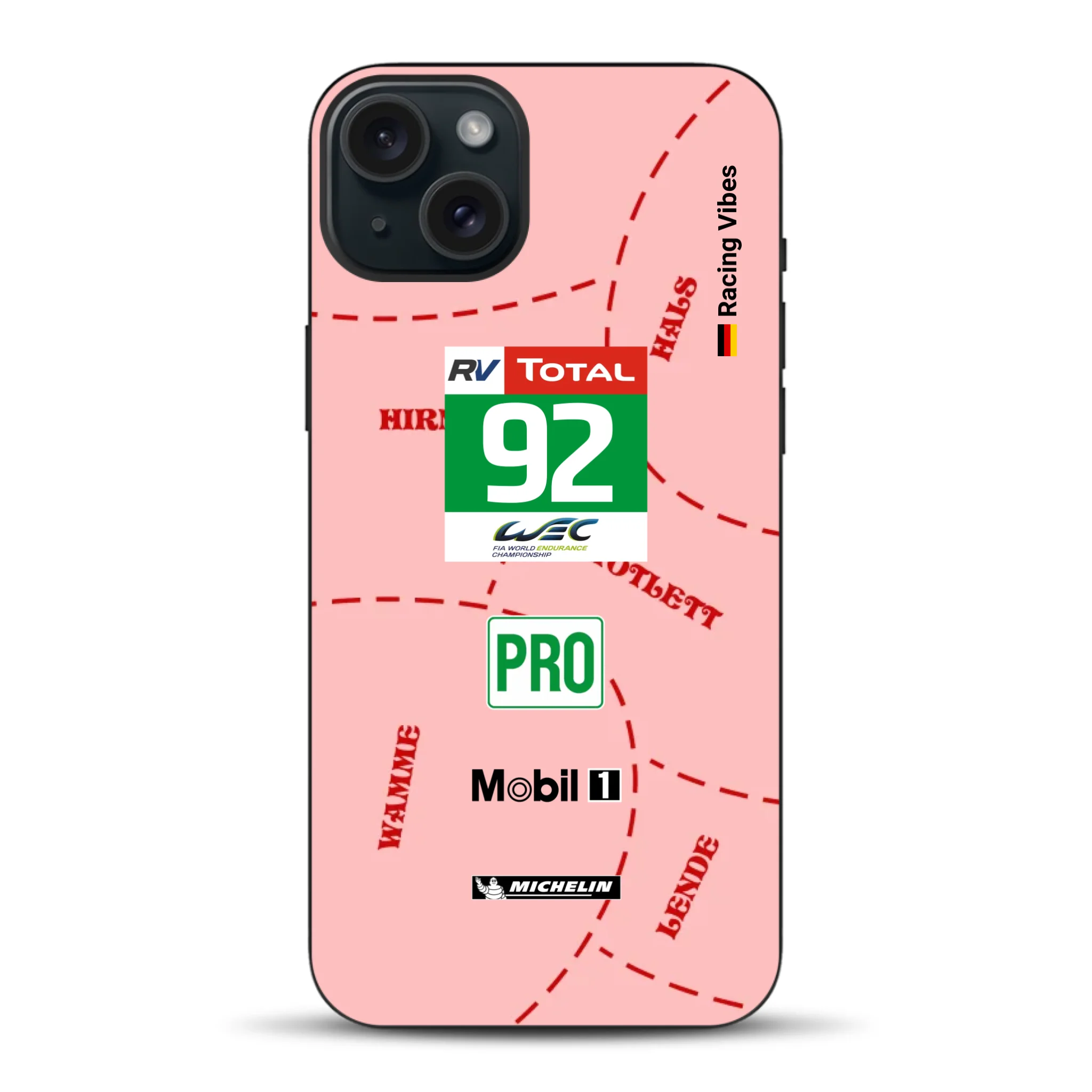 Pink Pig Porsche RSR Livery - Custodia per cellulare personalizzata per iPhone