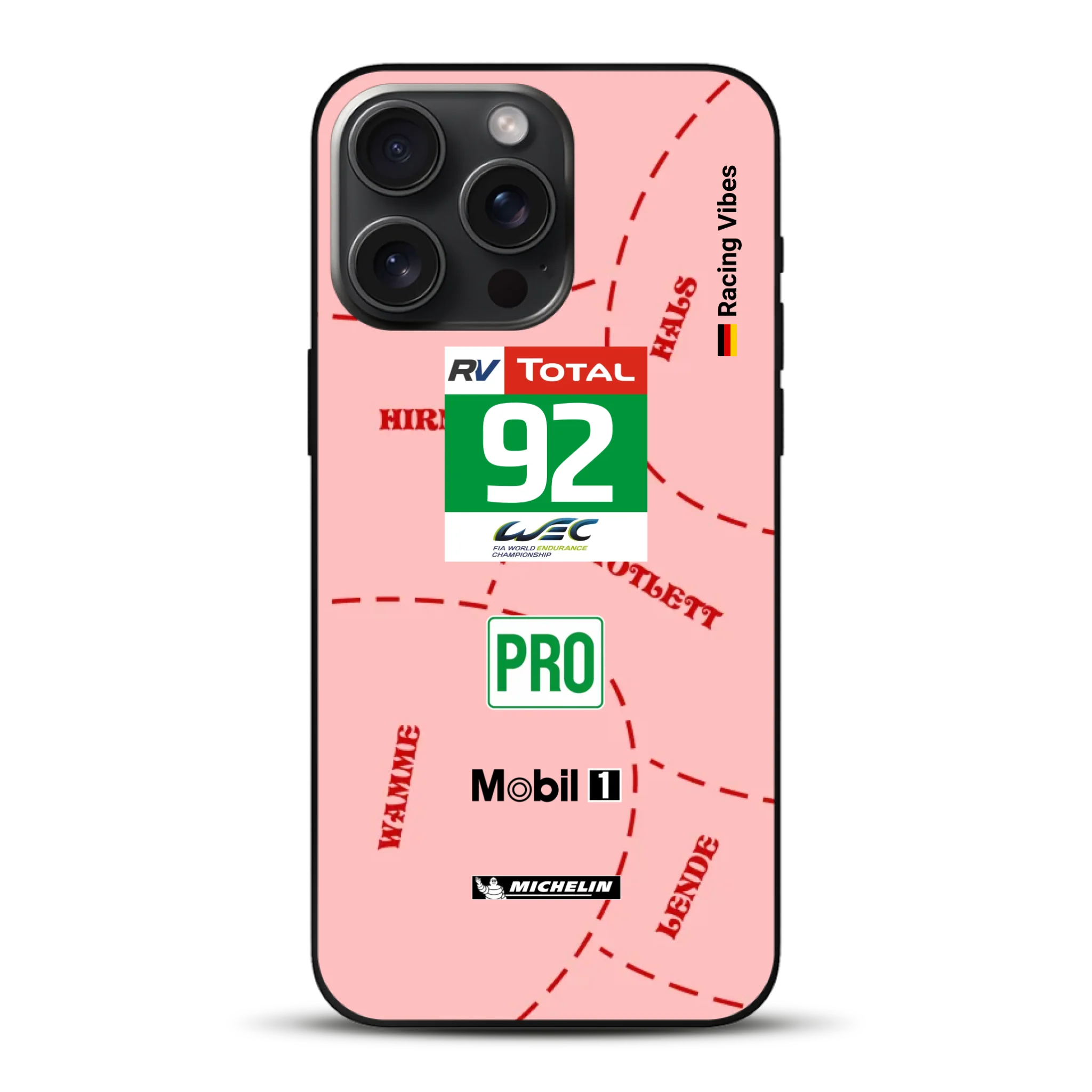 Pink Pig Porsche RSR Livery - Custodia per cellulare personalizzata per iPhone