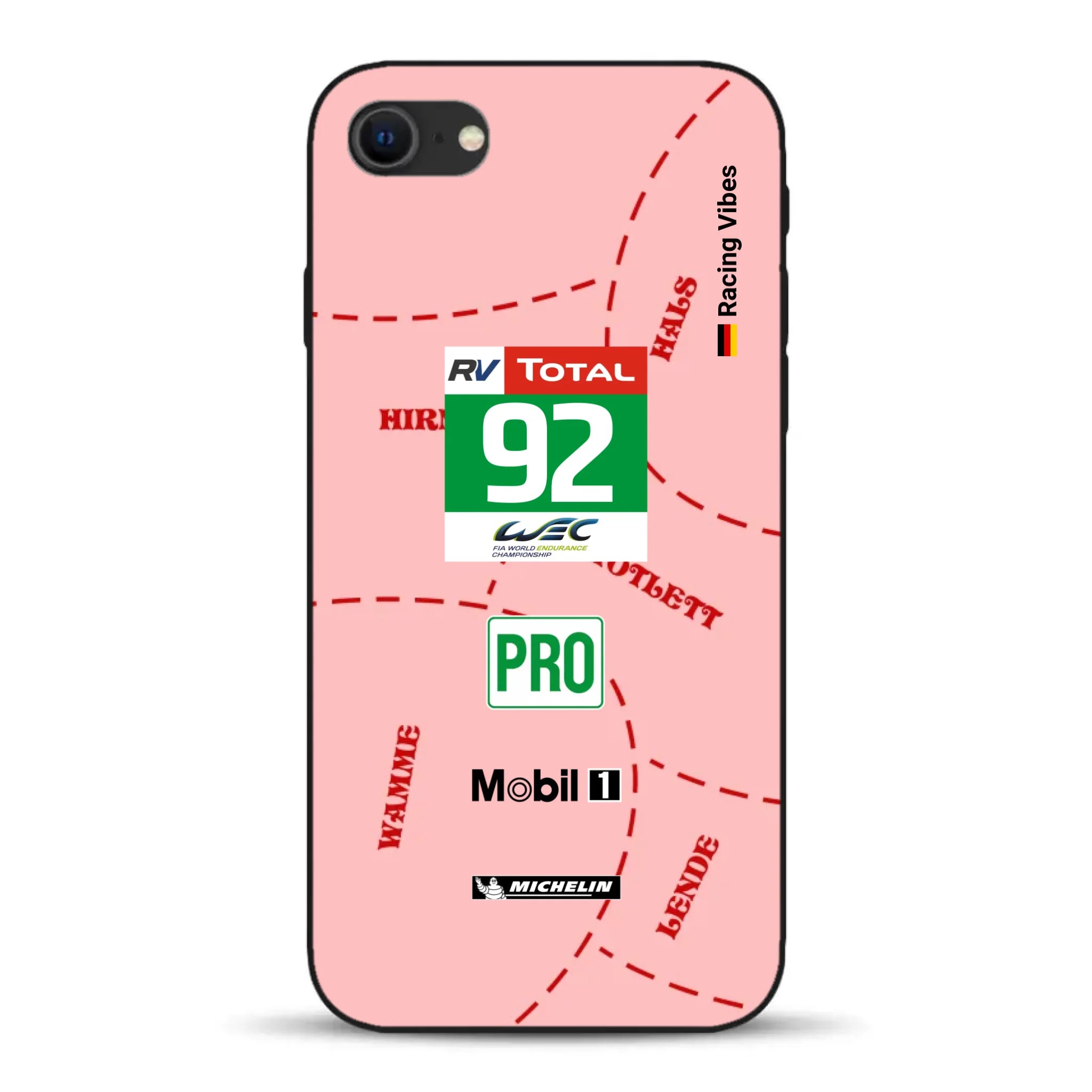 Pink Pig Porsche RSR Livery - Custodia per cellulare personalizzata per iPhone