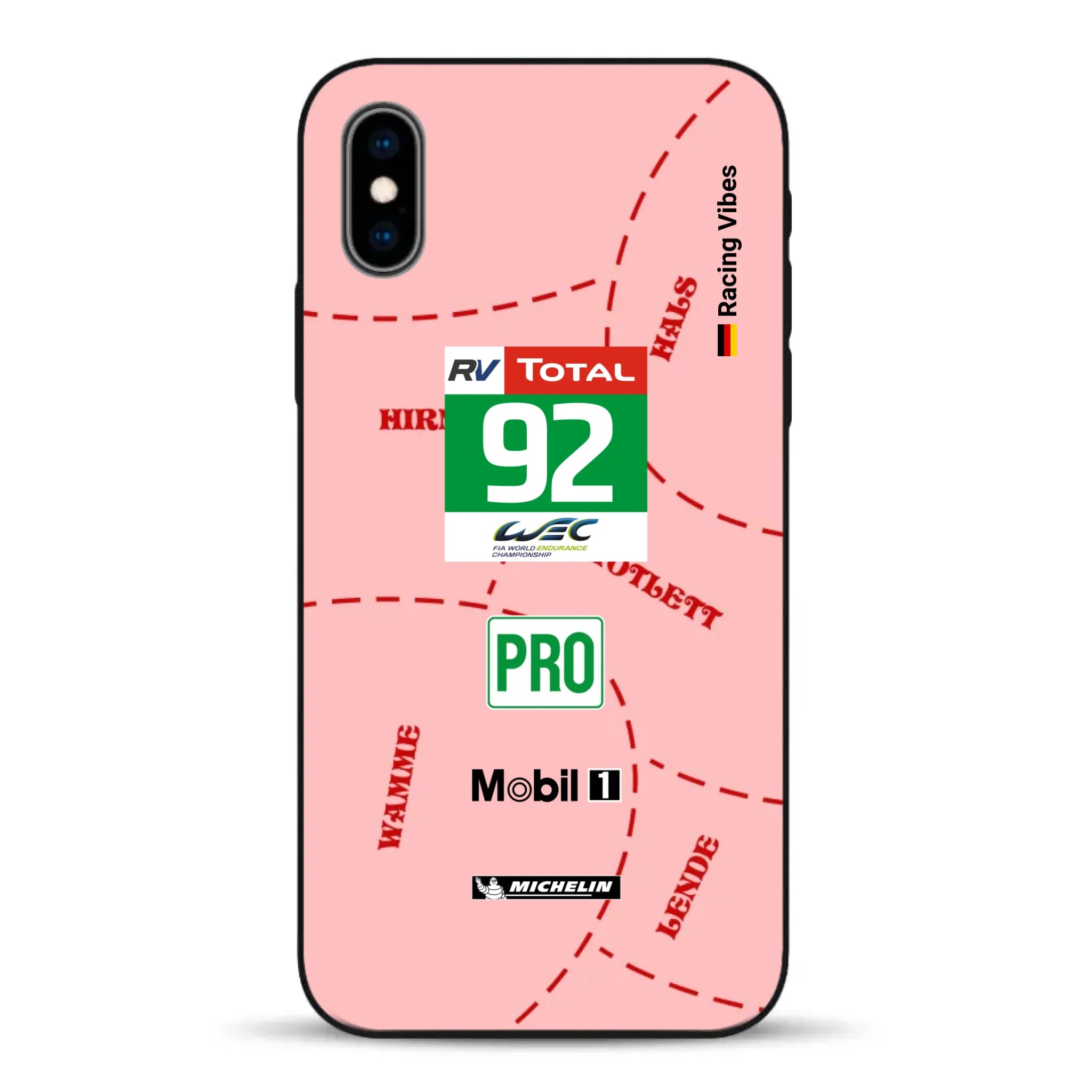 Pink Pig Porsche RSR Livery - Custodia per cellulare personalizzata per iPhone