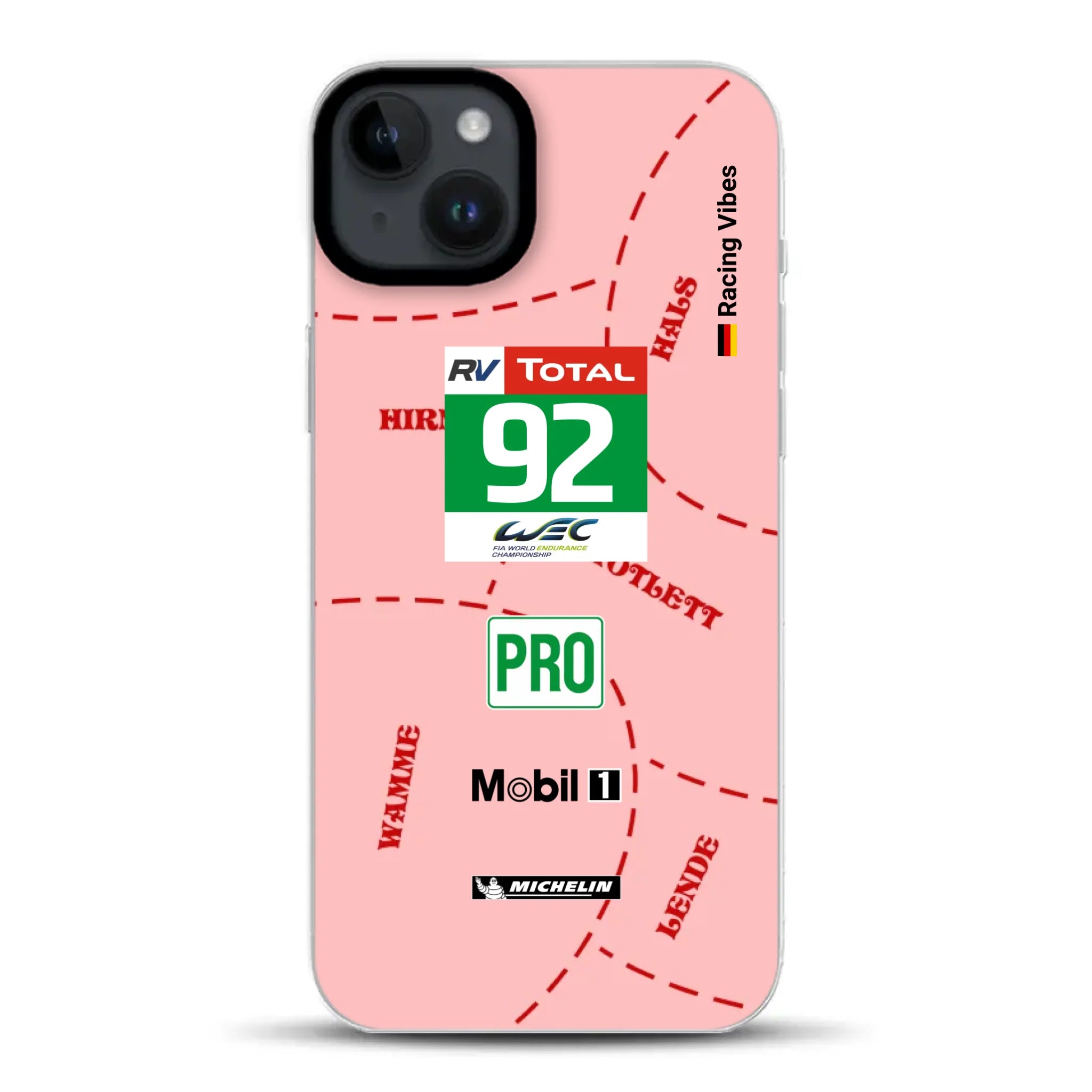 Pink Pig Porsche RSR Livery - Custodia per cellulare personalizzata per iPhone