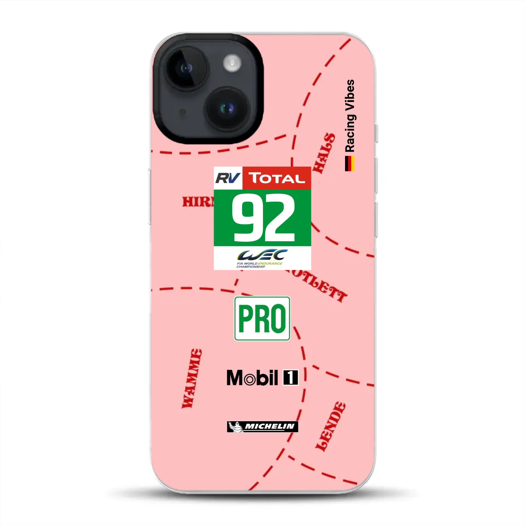 Pink Pig Porsche RSR Livery - Custodia per cellulare personalizzata per iPhone