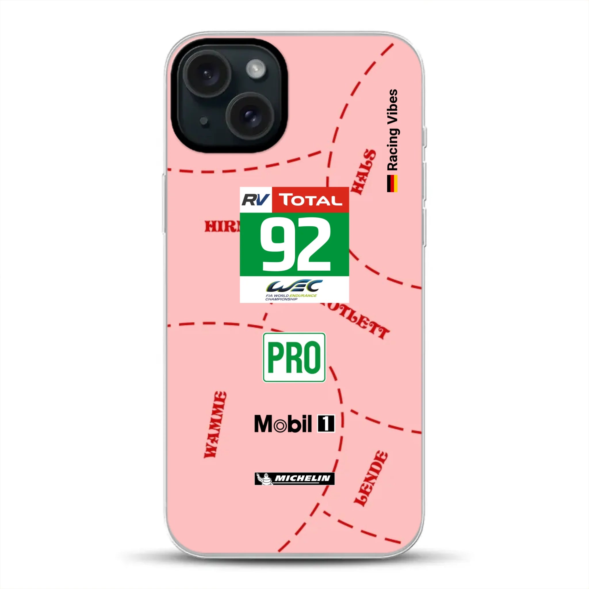 Pink Pig Porsche RSR Livery - Custodia per cellulare personalizzata per iPhone