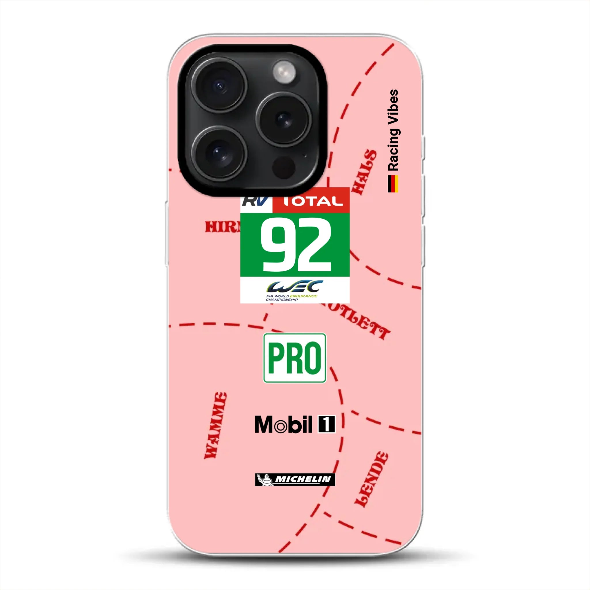 Pink Pig Porsche RSR Livery - Custodia per cellulare personalizzata per iPhone