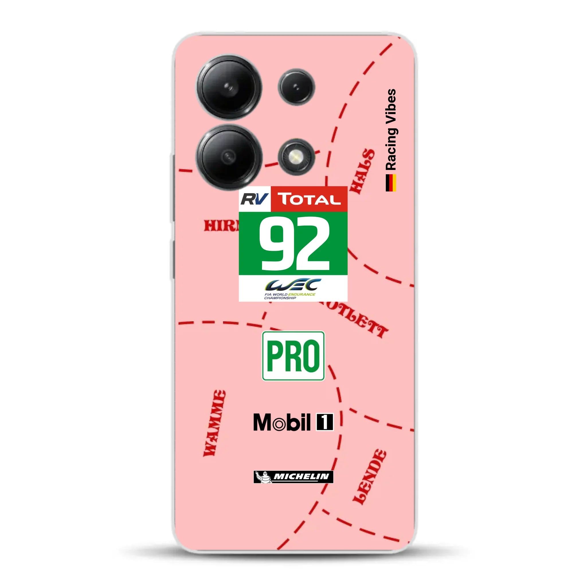Pink Pig Porsche RSR Livery - Custodia per cellulare personalizzata per Xiaomi