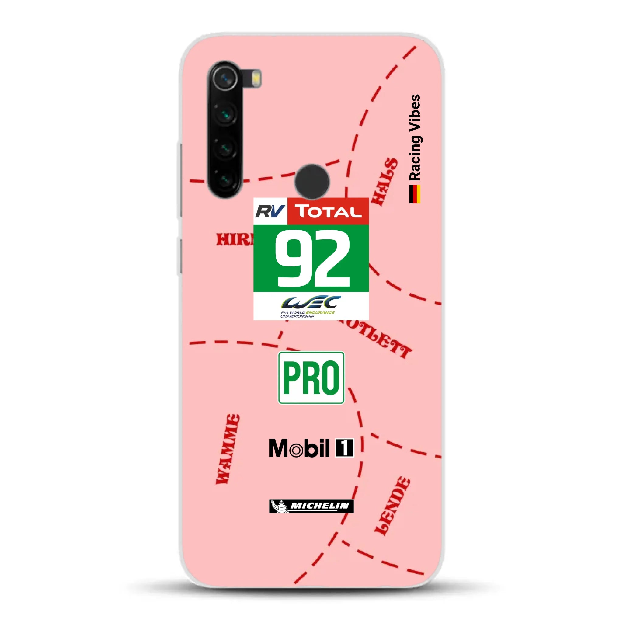 Pink Pig Porsche RSR Livery - Custodia per cellulare personalizzata per Xiaomi