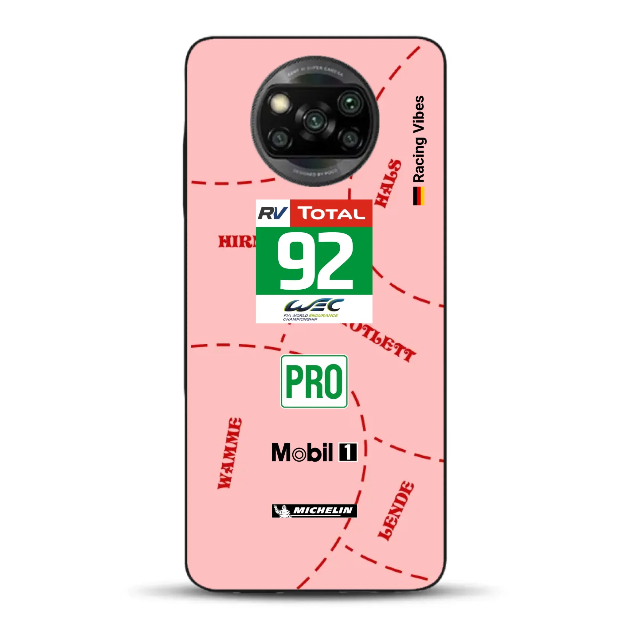 Pink Pig Porsche RSR Livery - Custodia per cellulare personalizzata per Xiaomi