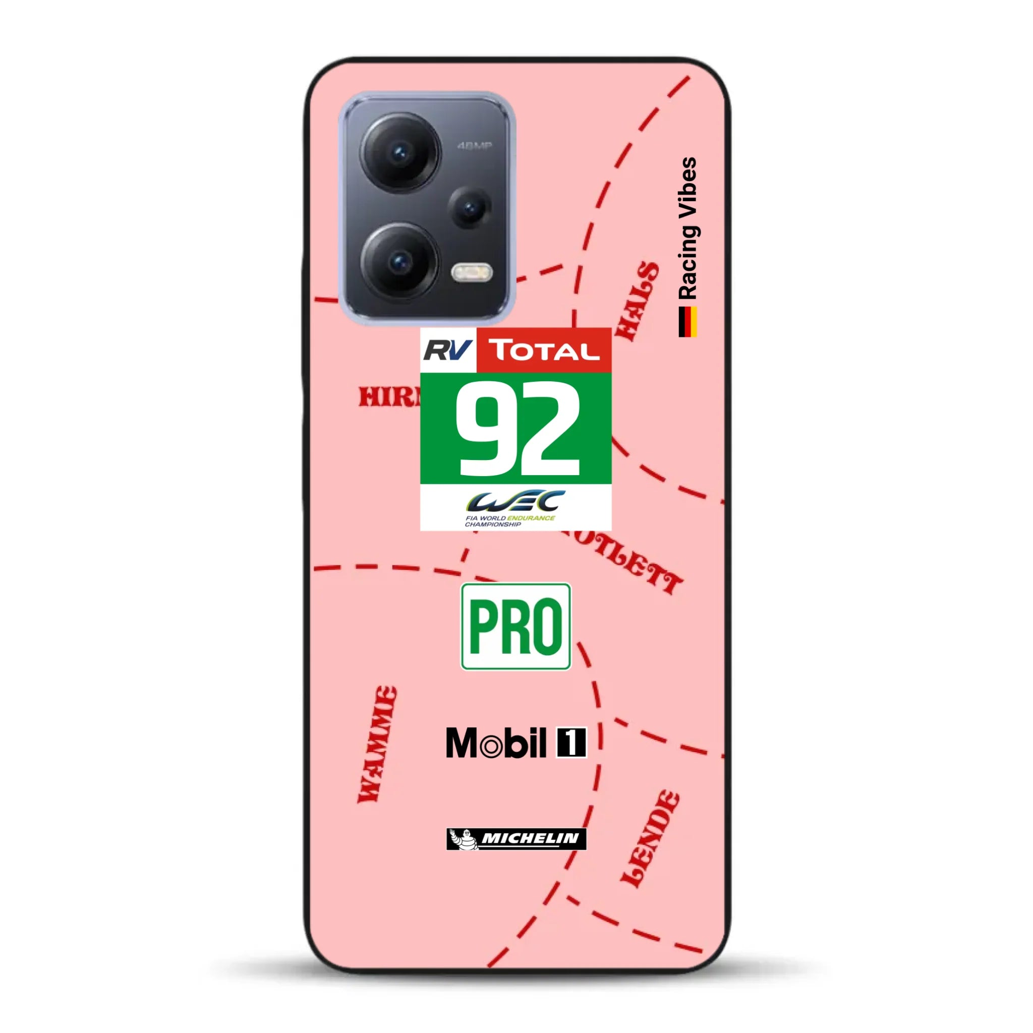 Pink Pig Porsche RSR Livery - Custodia per cellulare personalizzata per Xiaomi