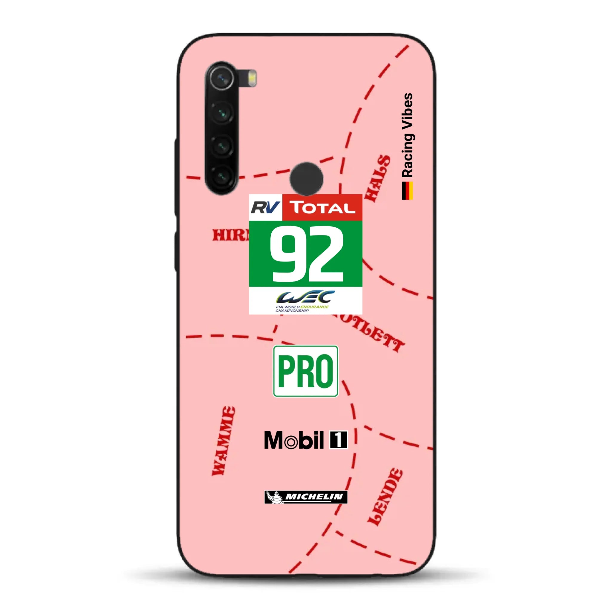 Pink Pig Porsche RSR Livery - Custodia per cellulare personalizzata per Xiaomi