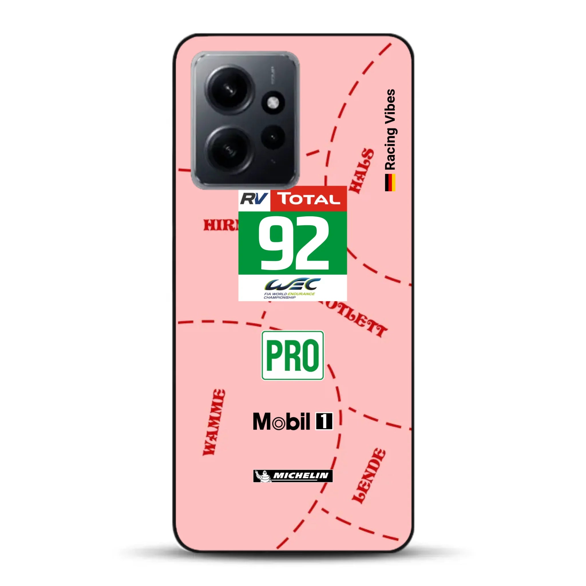 Pink Pig Porsche RSR Livery - Custodia per cellulare personalizzata per Xiaomi