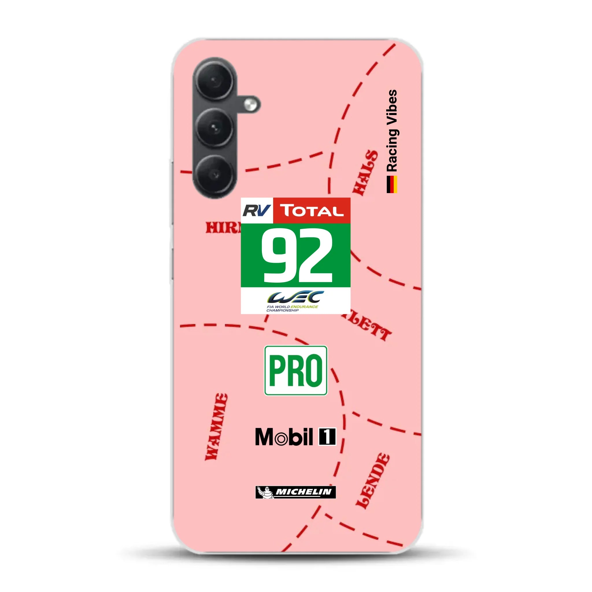 Pink Pig Porsche RSR Livery - Custodia per cellulare personalizzata per Samsung