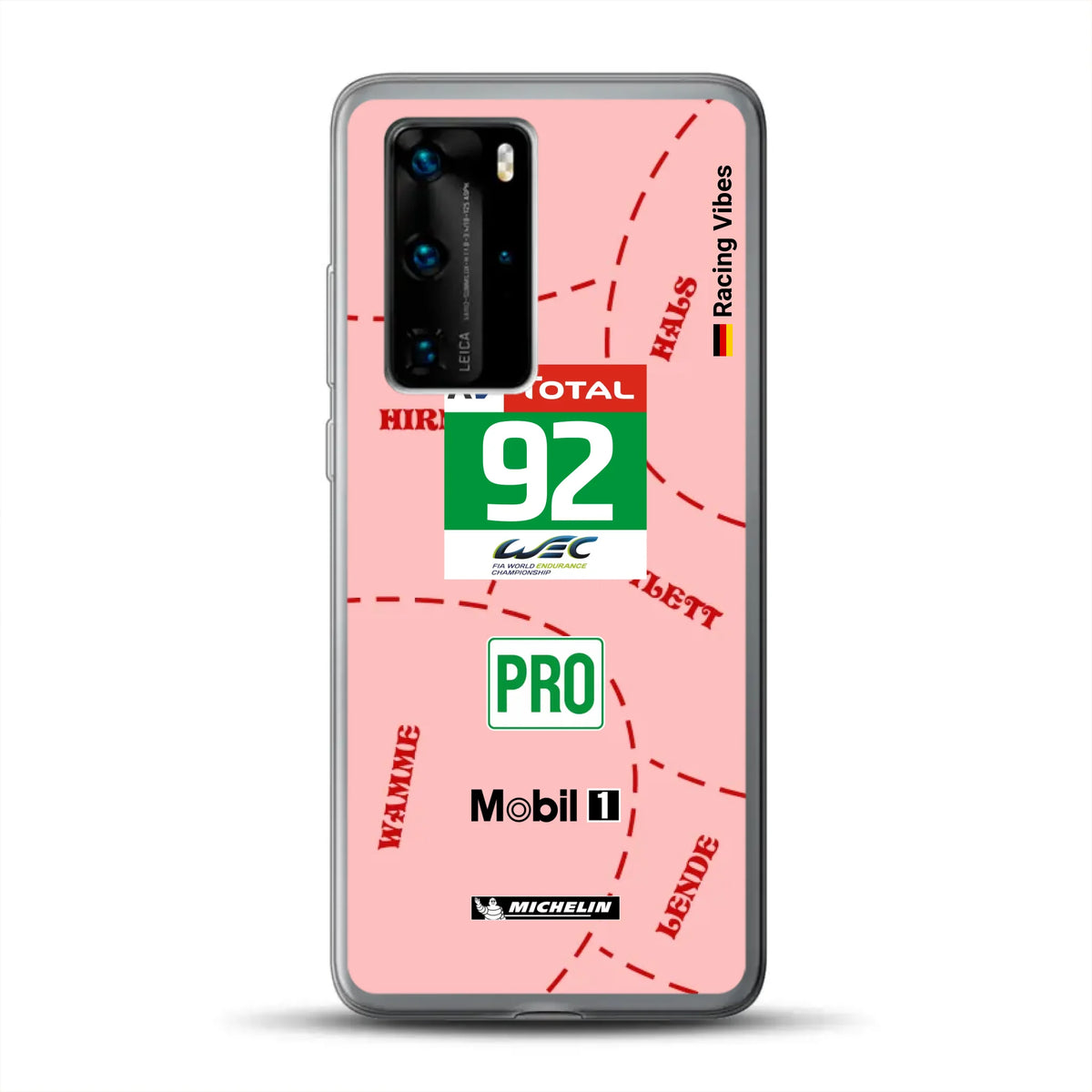 Pink Pig Porsche RSR Livery - Personnalisé coque pour Huawei