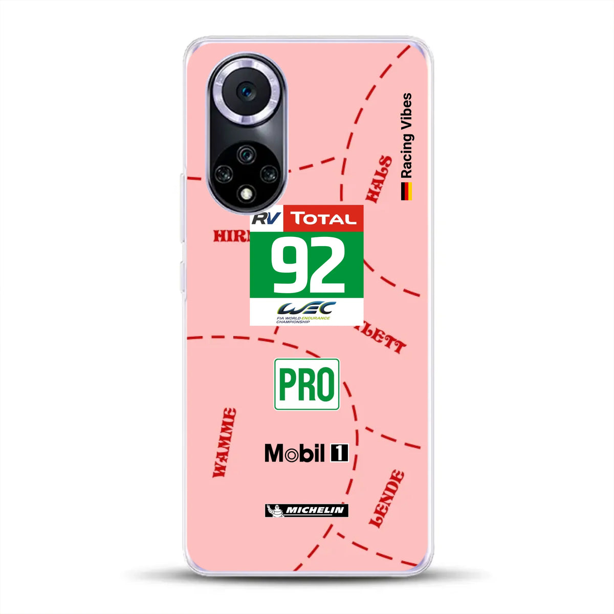 Pink Pig Porsche RSR Livery - Personnalisé coque pour Huawei