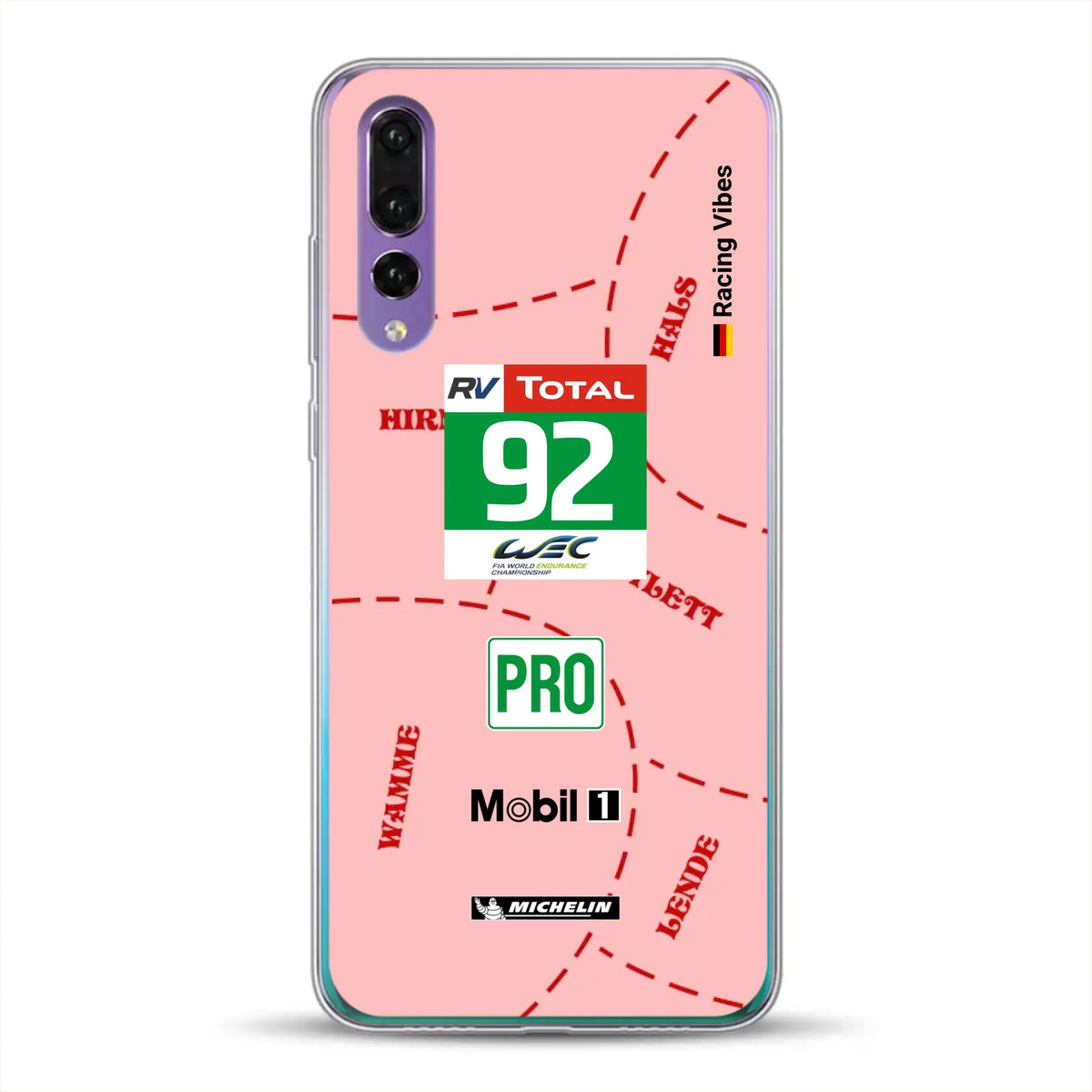 Pink Pig Porsche RSR Livery - Personnalisé coque pour Huawei