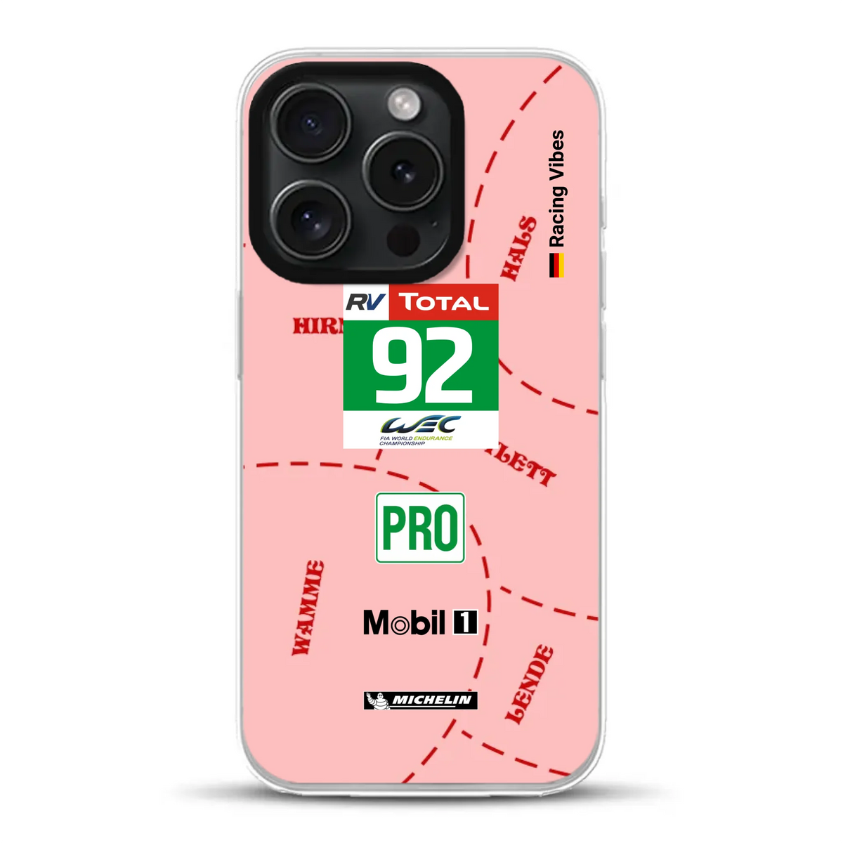 Pink Pig Porsche RSR Livery - Cover ibrida personalizzata con MagSafe