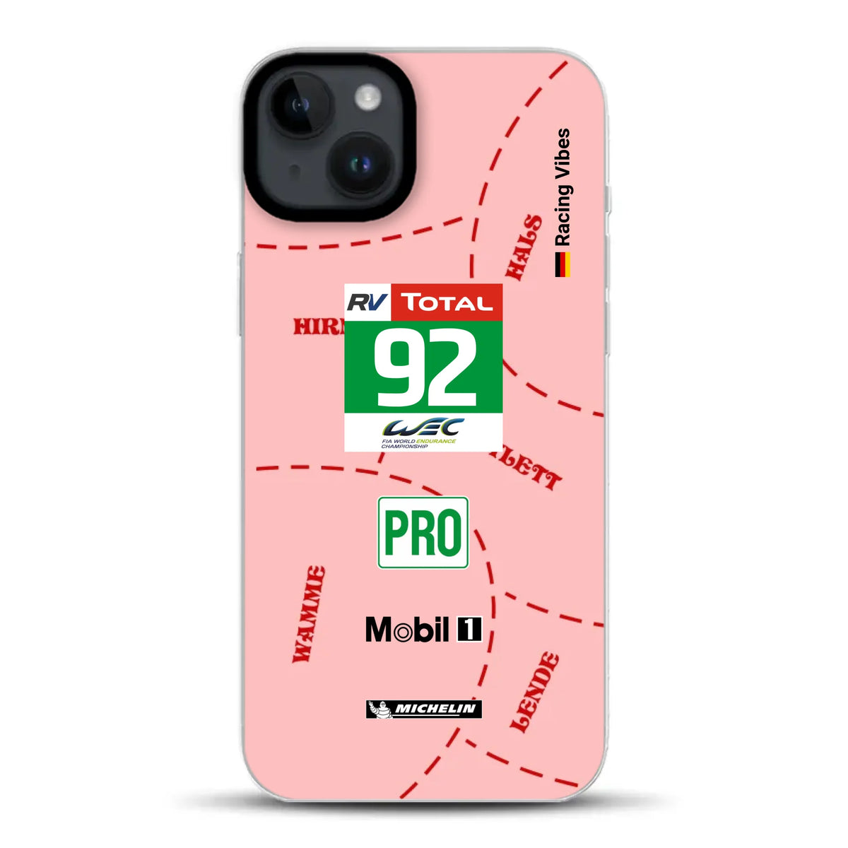 Pink Pig Porsche RSR Livery - Cover ibrida personalizzata con MagSafe