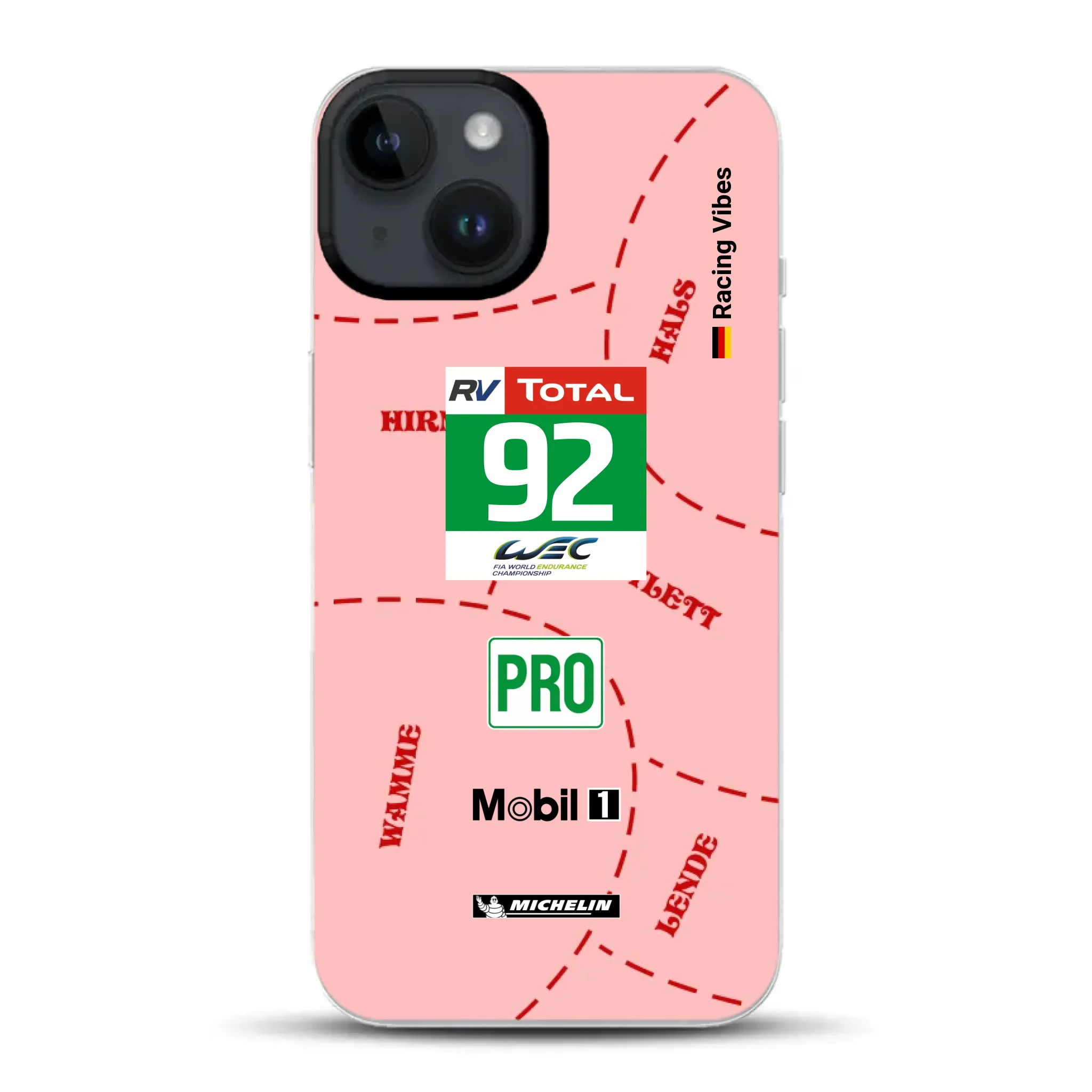 Pink Pig Porsche RSR Livery - Cover ibrida personalizzata con MagSafe