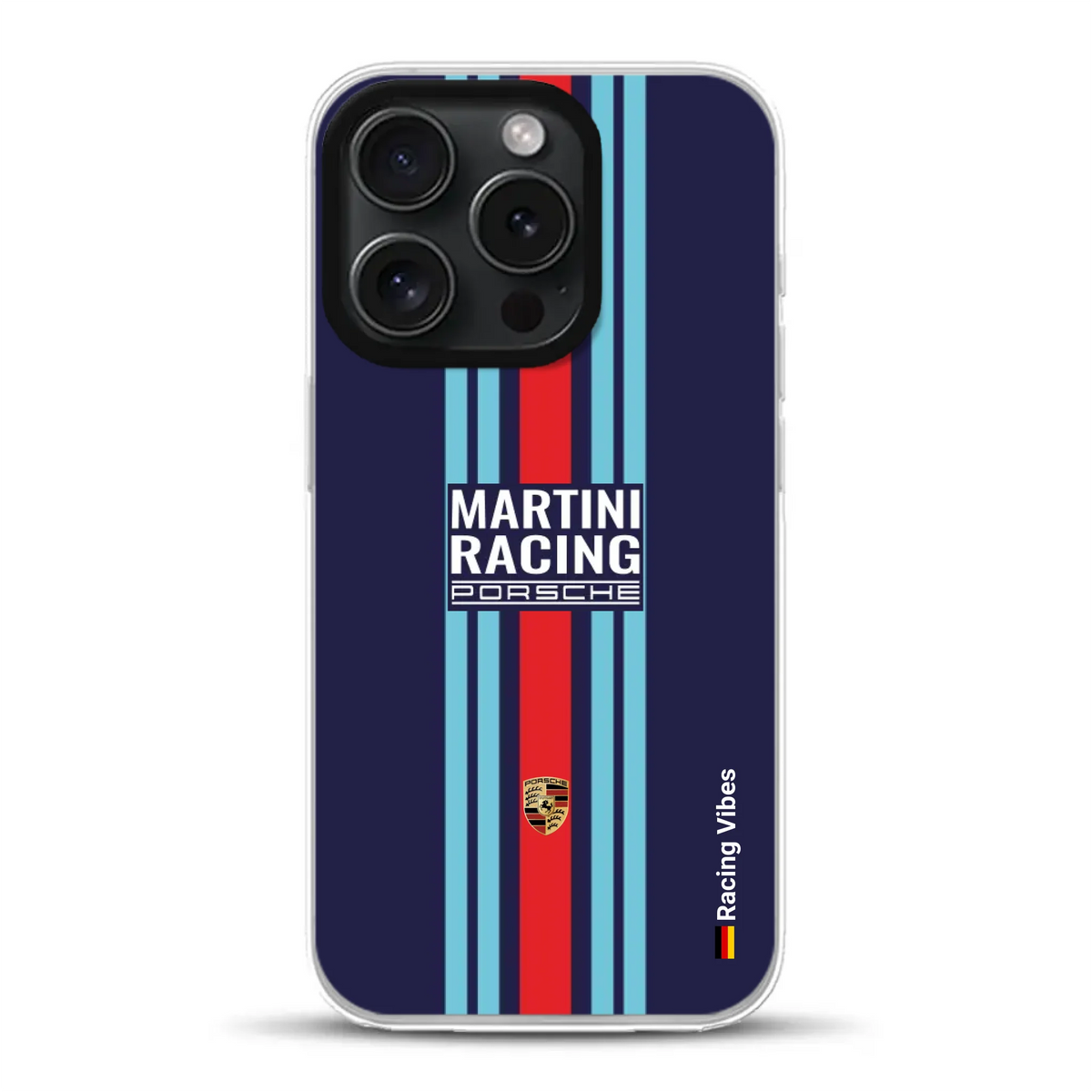 Martini Porsche Livery #2 - Cover ibrida personalizzata con MagSafe