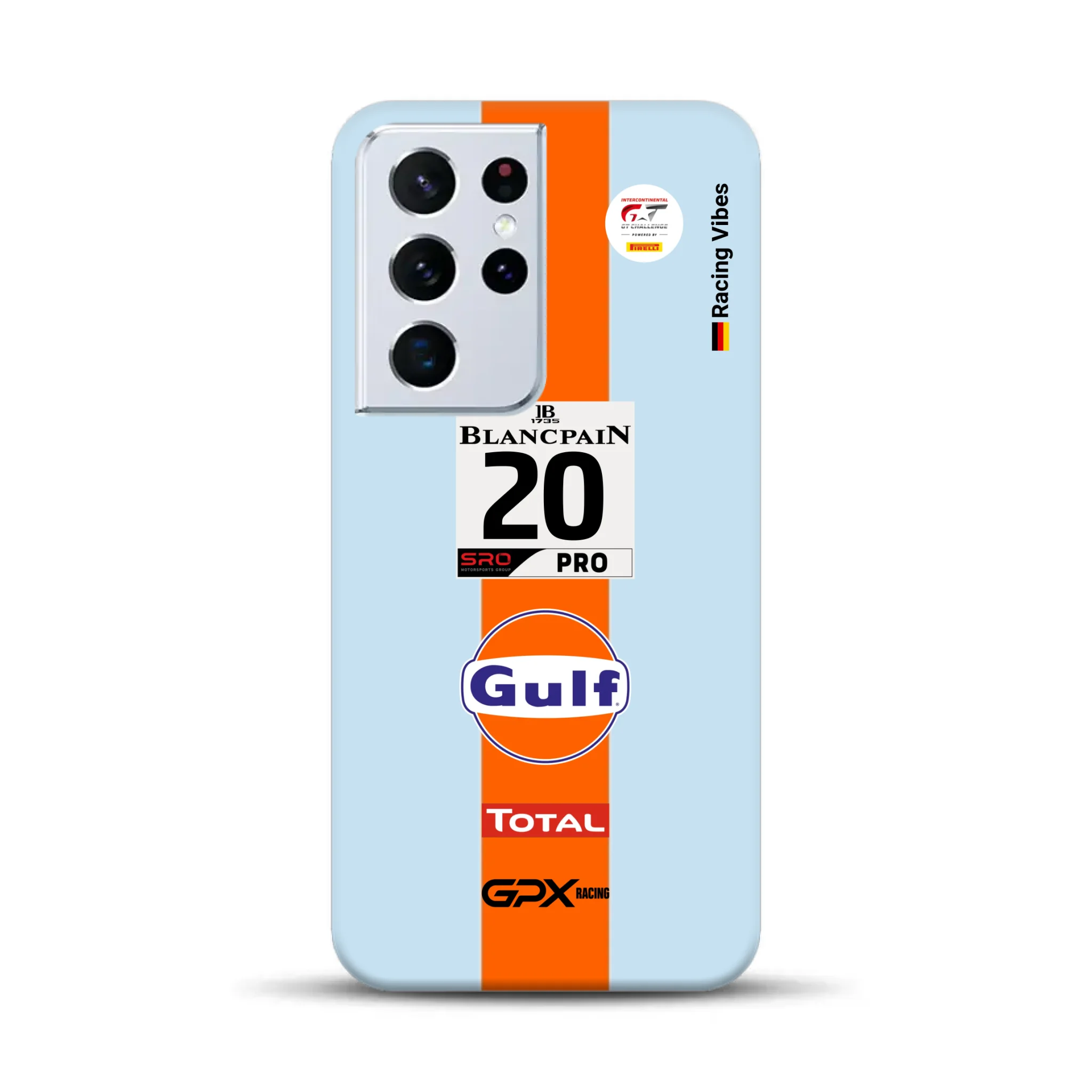 Gulf Porsche GT Livery - Individuelle Premium Hülle für Samsung