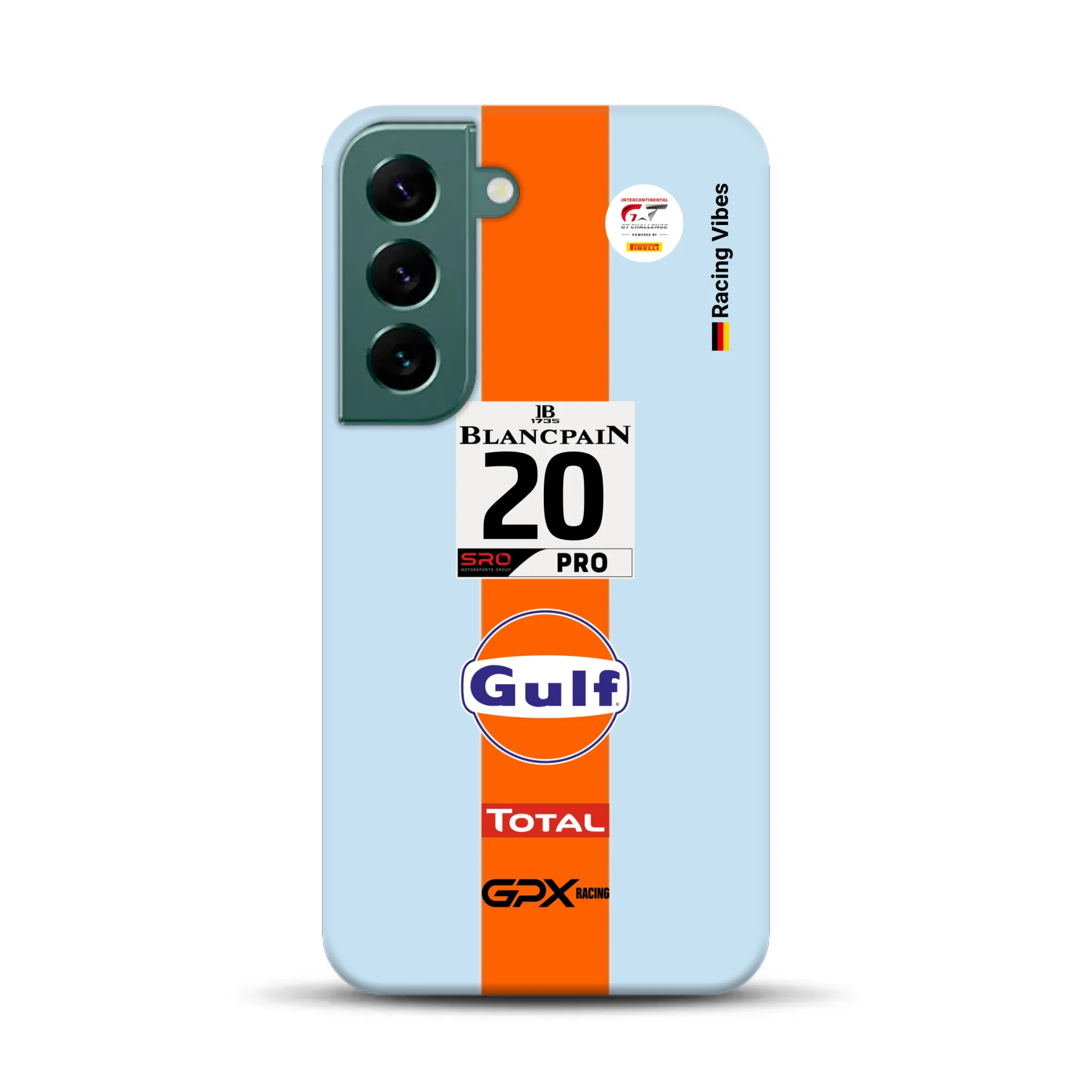 Gulf Porsche GT Livery - Individuelle Premium Hülle für Samsung