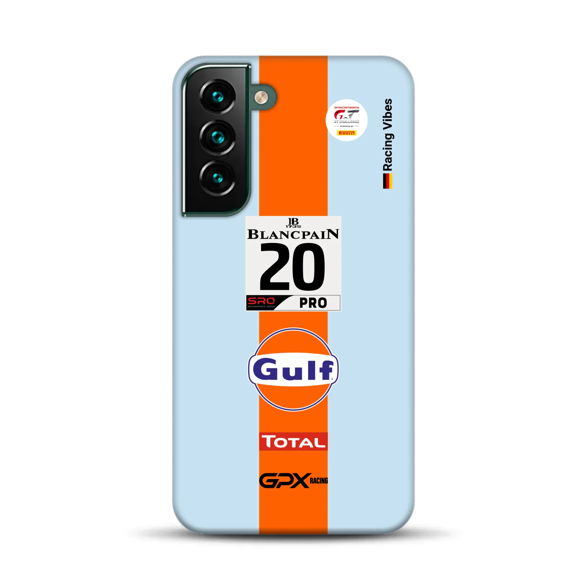Gulf Porsche GT Livery - Individuelle Premium Hülle für Samsung
