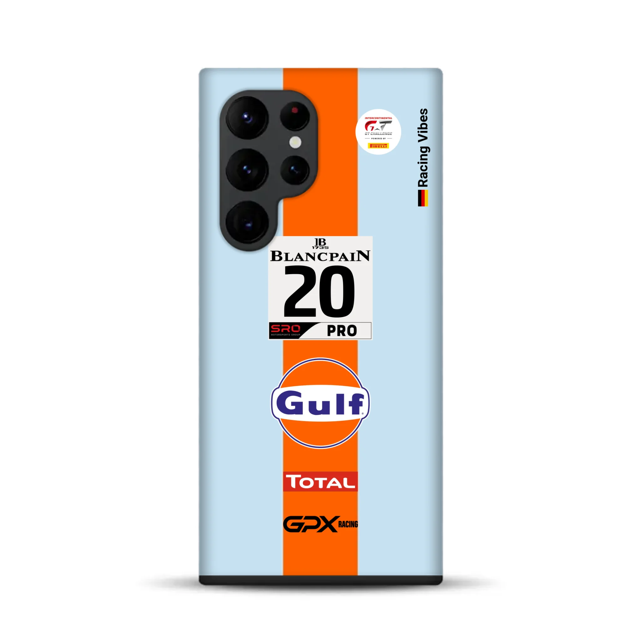 Gulf Porsche GT Livery - Individuelle Premium Hülle für Samsung