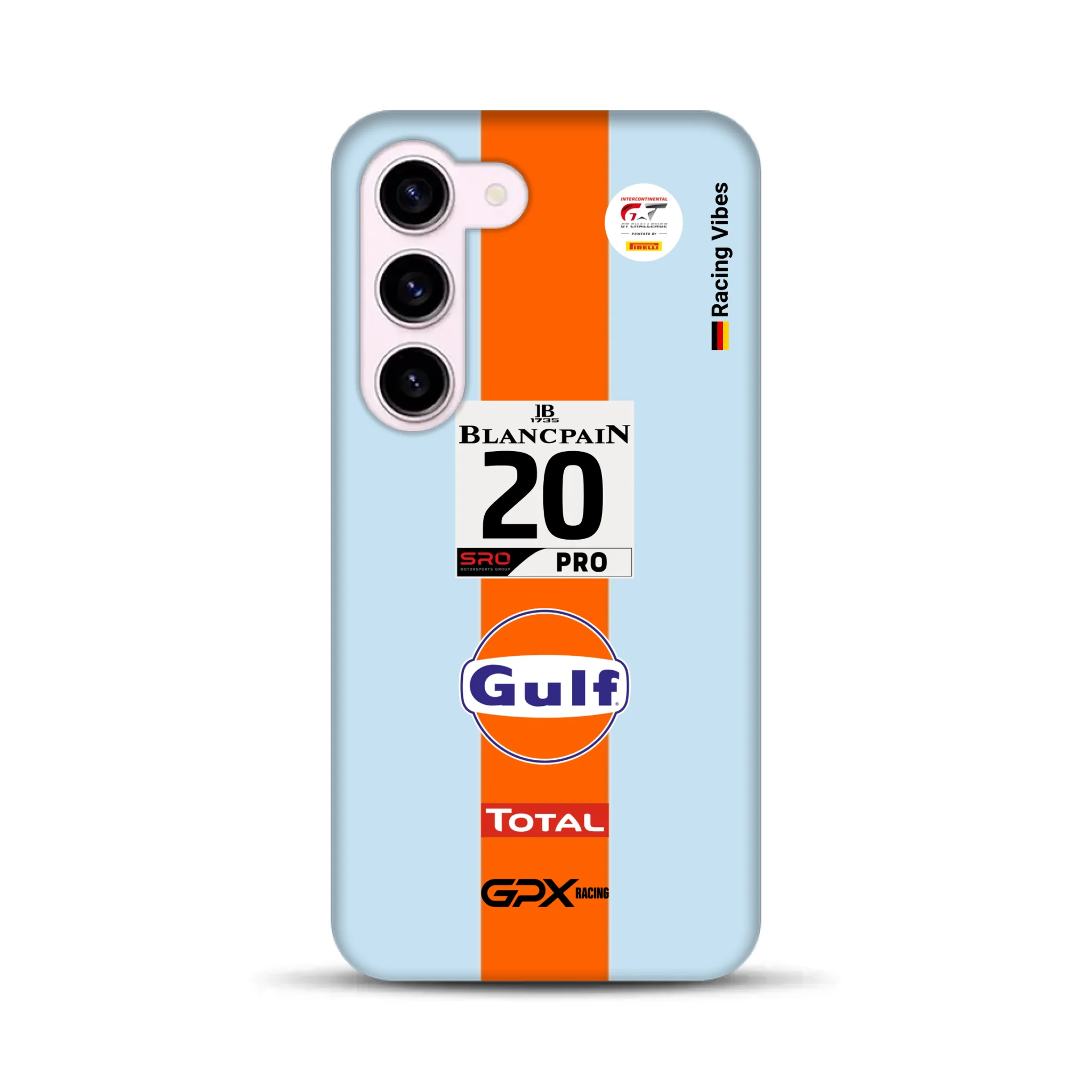 Gulf Porsche GT Livery - Individuelle Premium Hülle für Samsung