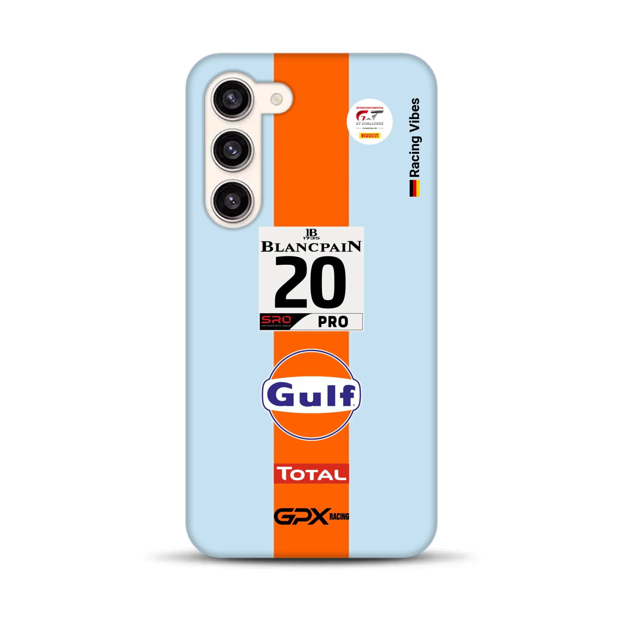 Gulf Porsche GT Livery - Individuelle Premium Hülle für Samsung