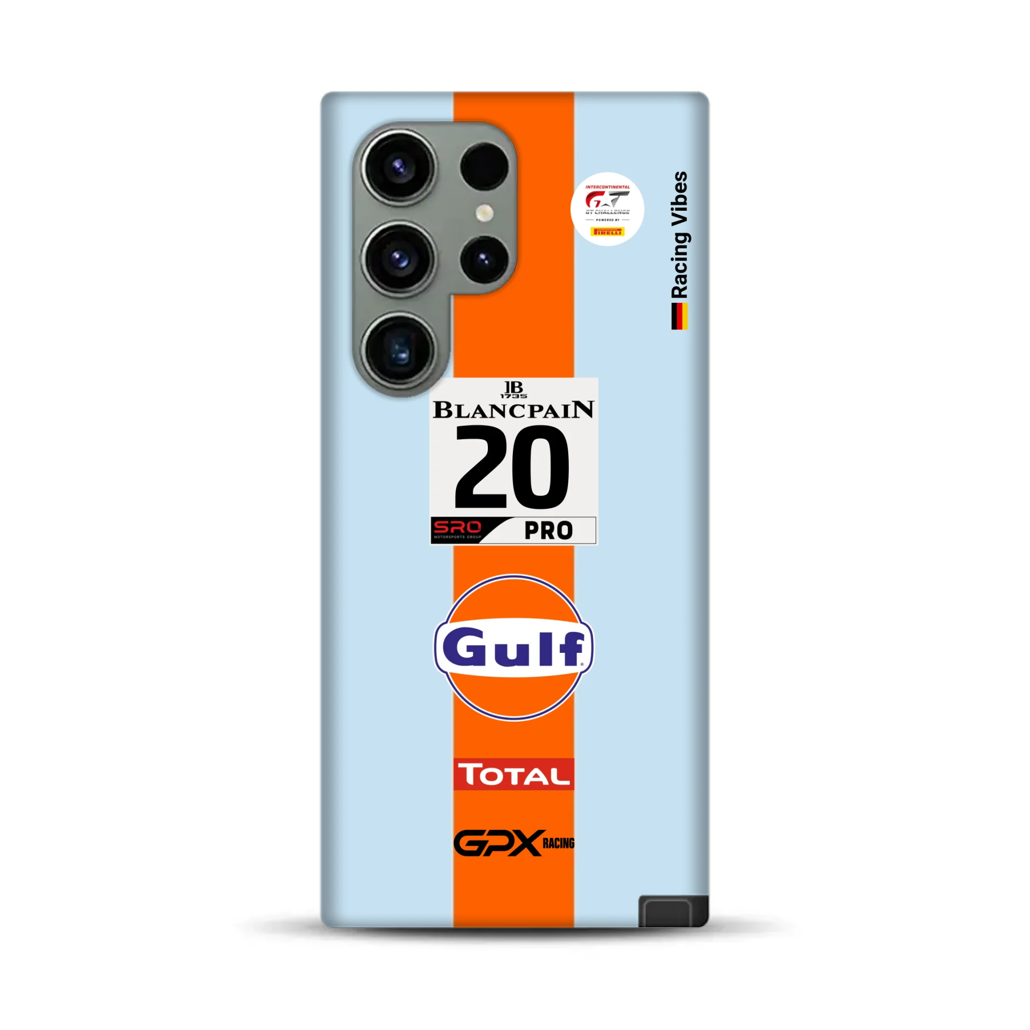 Gulf Porsche GT Livery - Individuelle Premium Hülle für Samsung