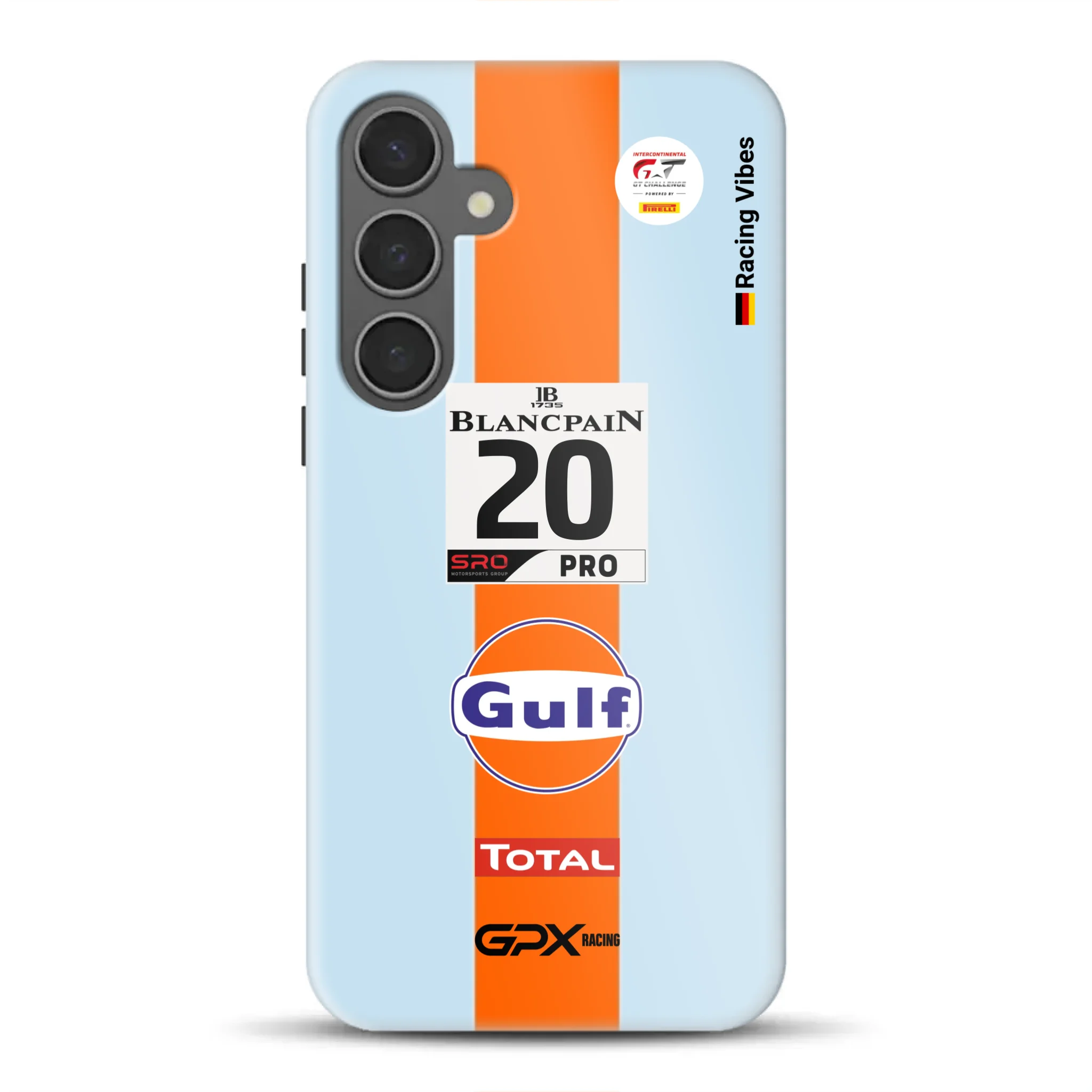Gulf Porsche GT Livery - Individuelle Premium Hülle für Samsung